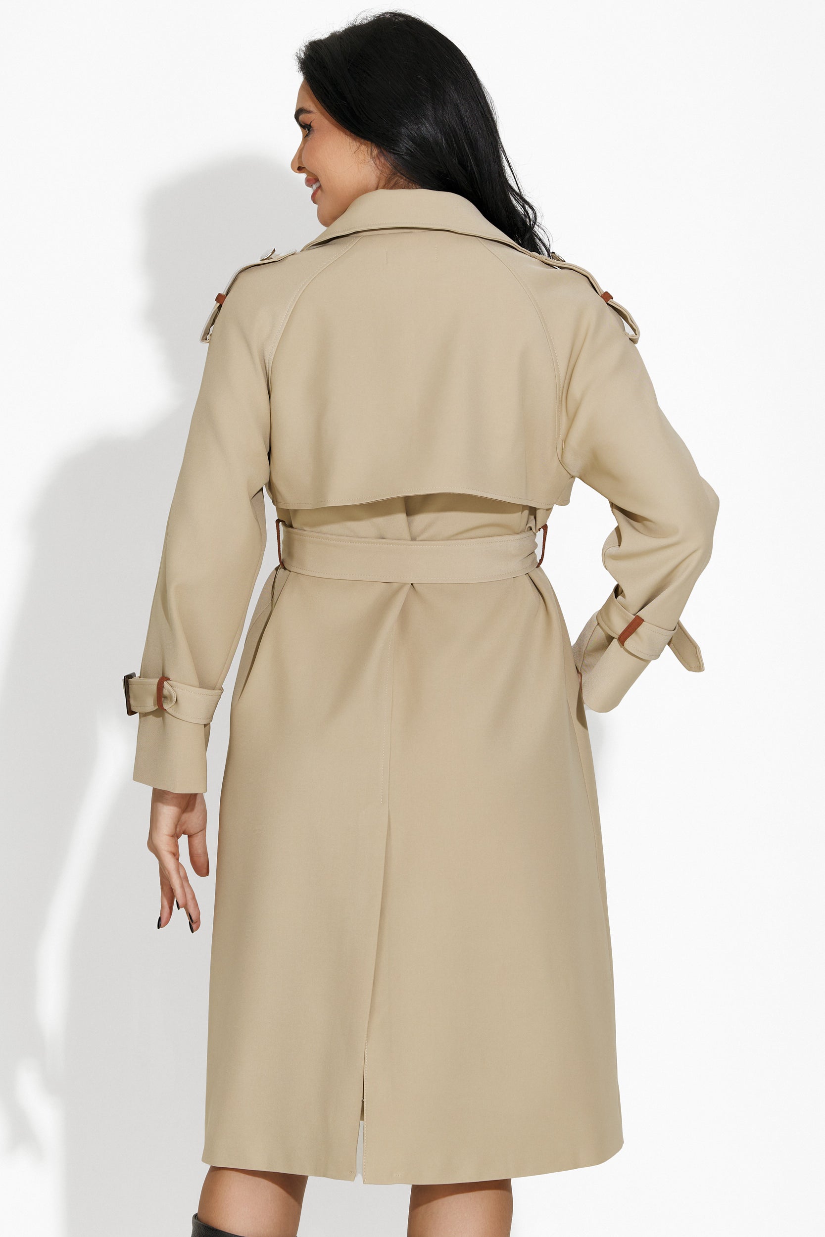 Cappotto elegante beige da donna Kasie Bogas