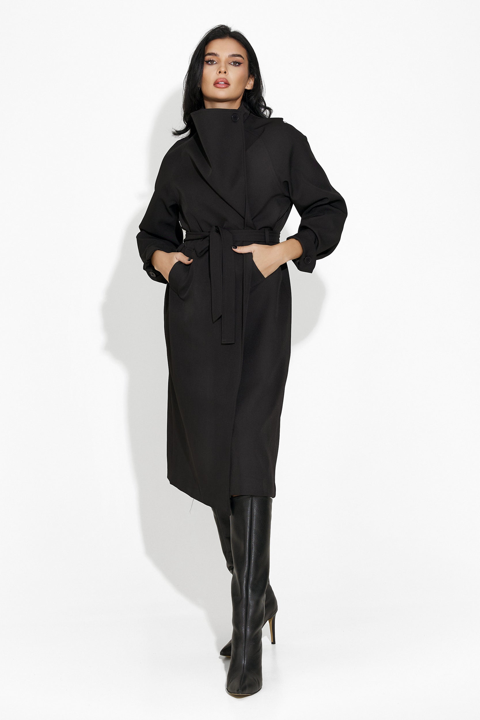 Manteau femme élégant noir Caroline Bogas