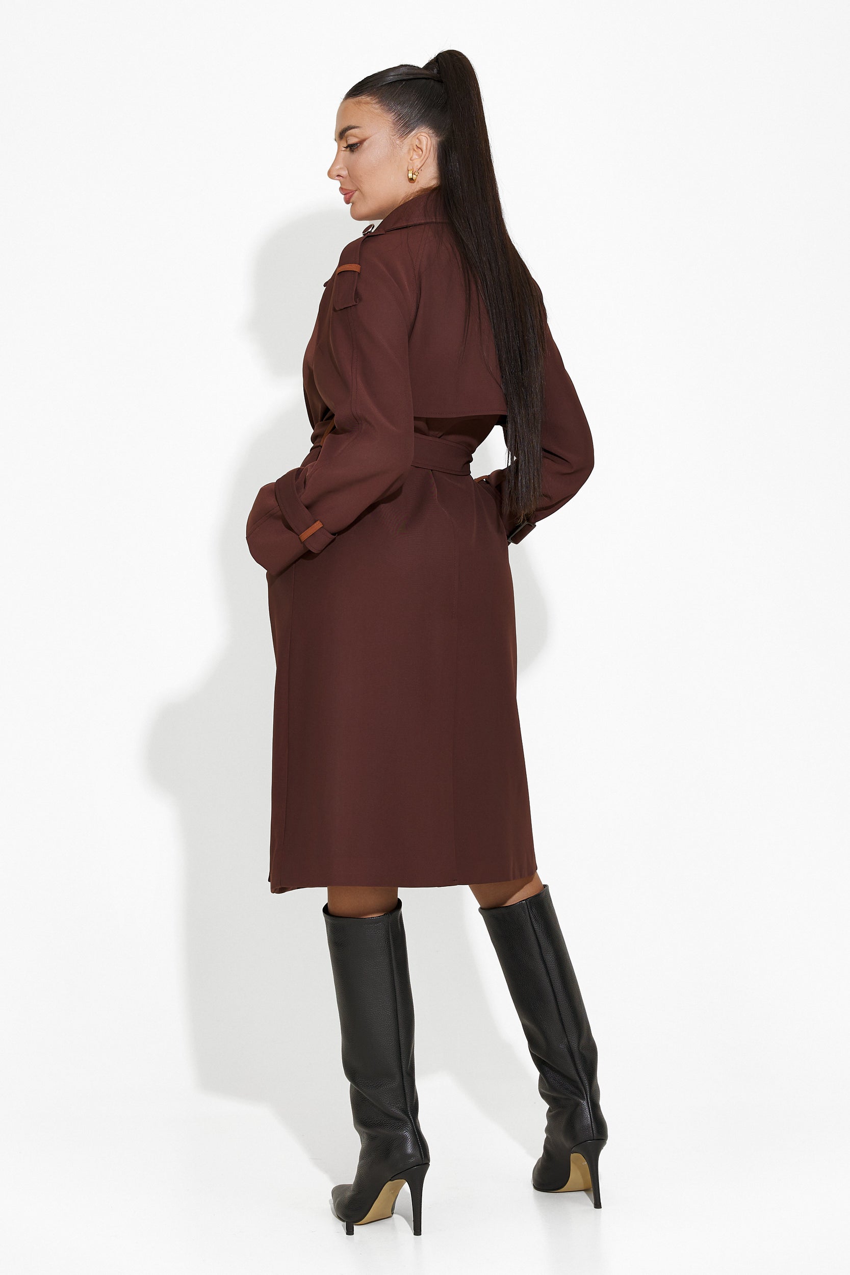 Manteau femme élégant bordeaux Kasie Bogas