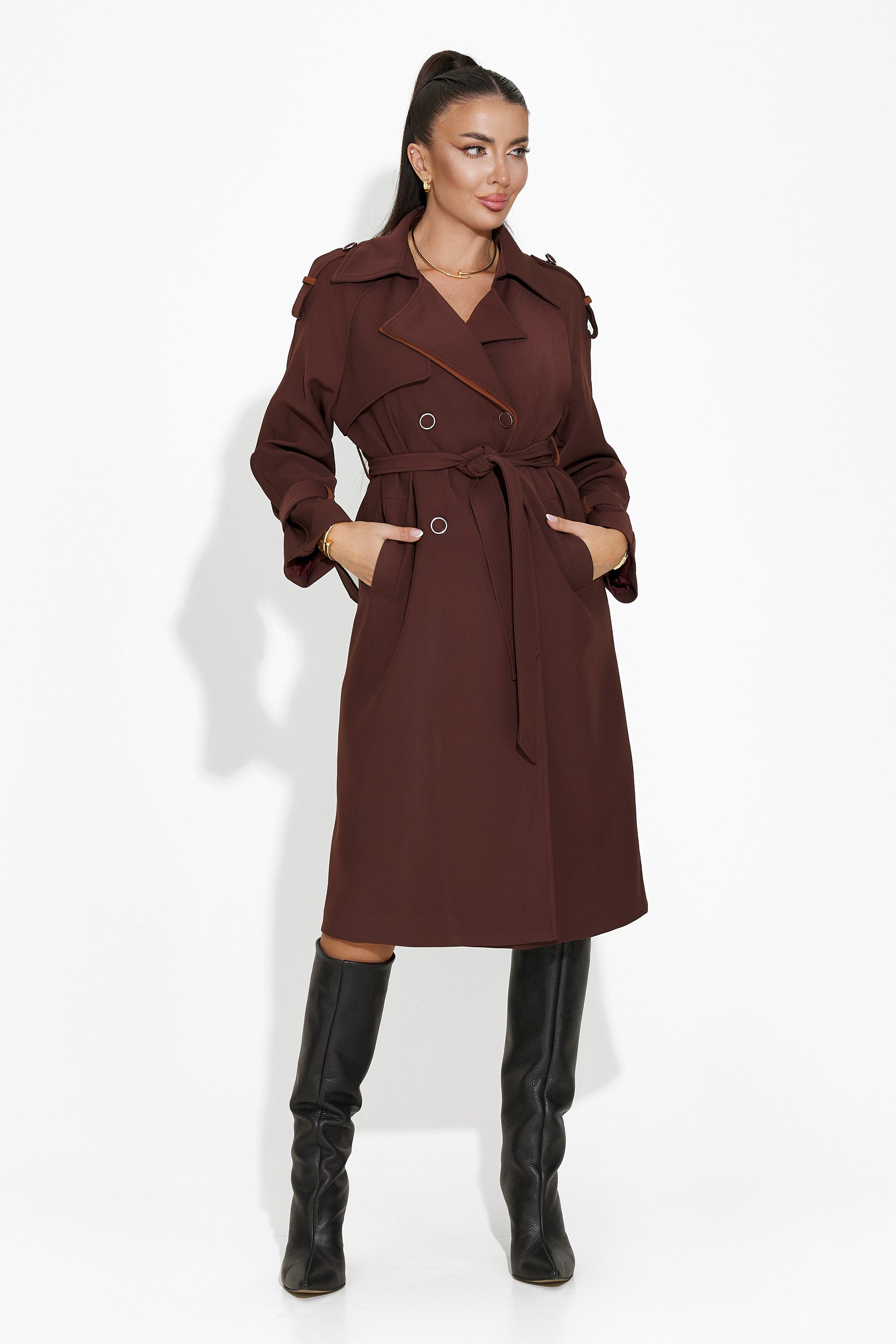 Manteau femme élégant bordeaux Kasie Bogas