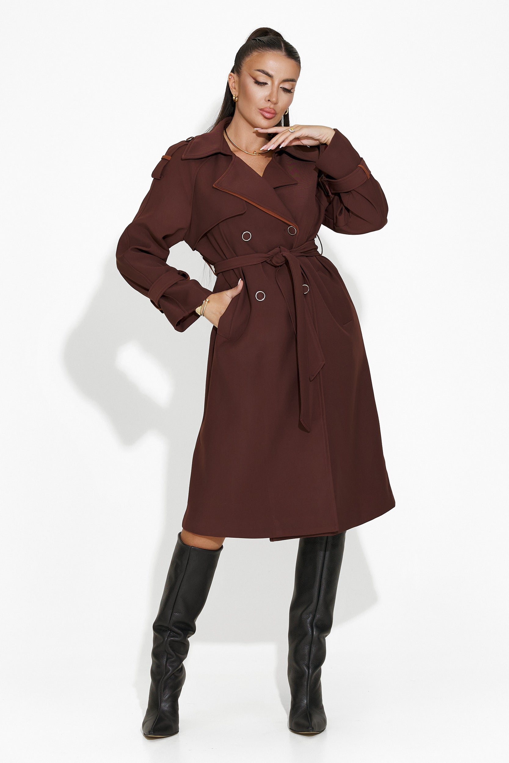 Manteau femme élégant bordeaux Kasie Bogas