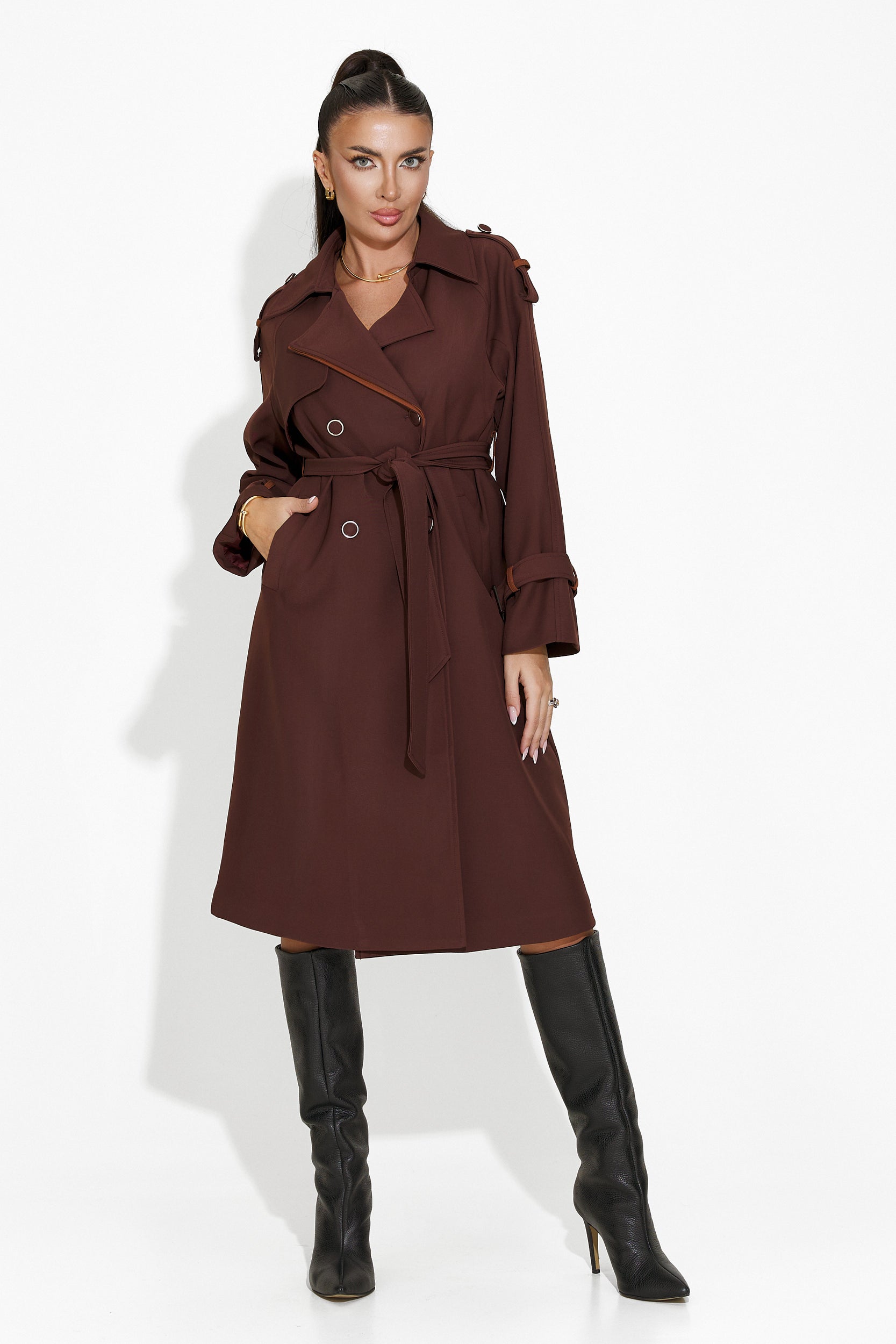 Manteau femme élégant bordeaux Kasie Bogas