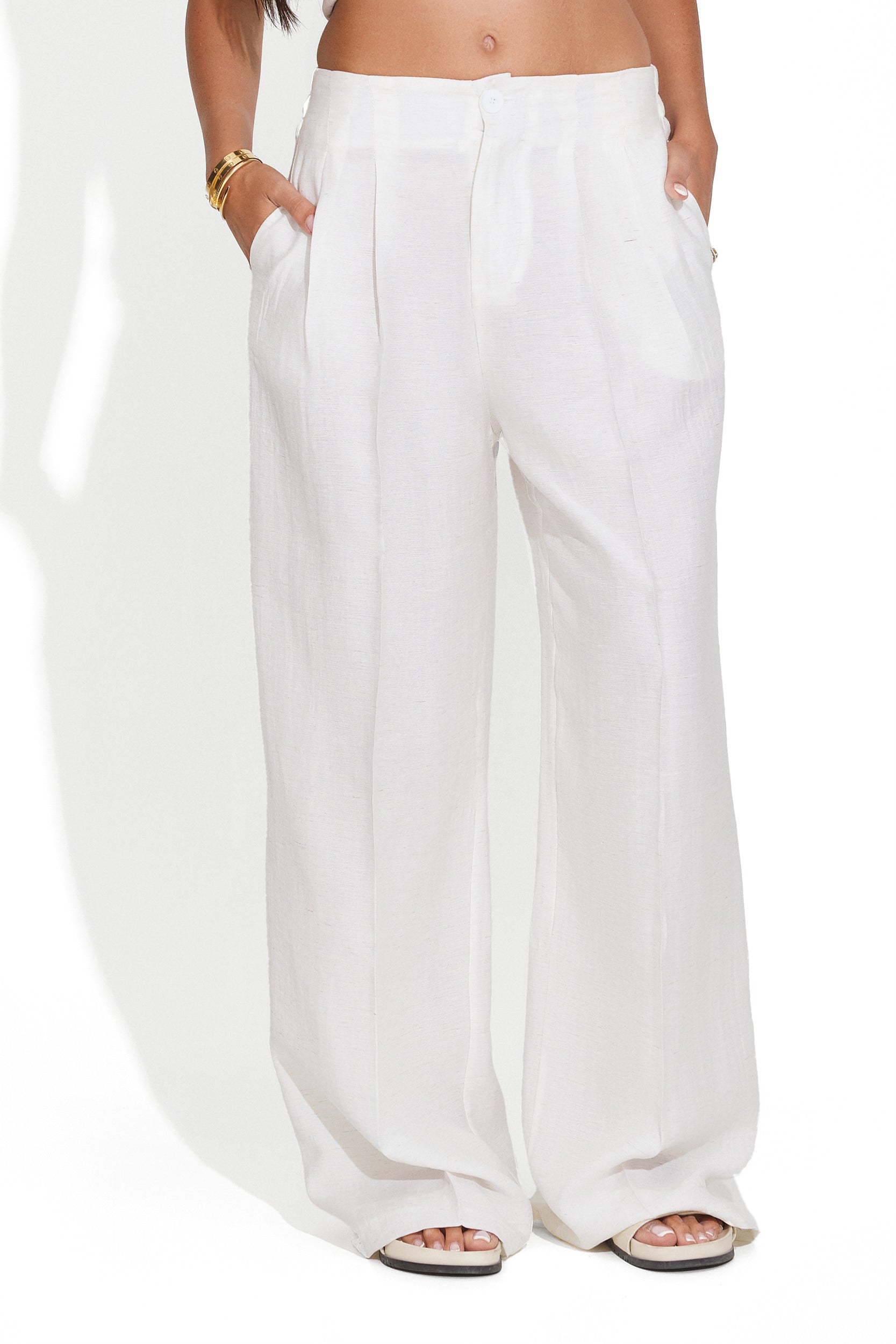 Metina Bogas white casual women's pants