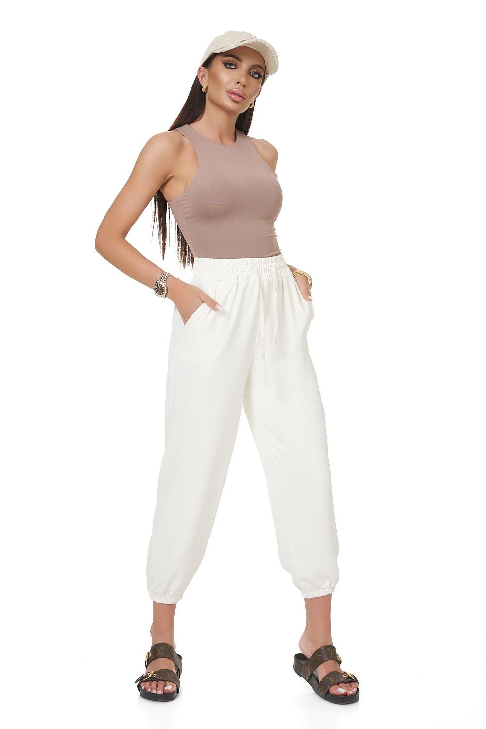 Pantaloni dame casual beige Didea Bogas