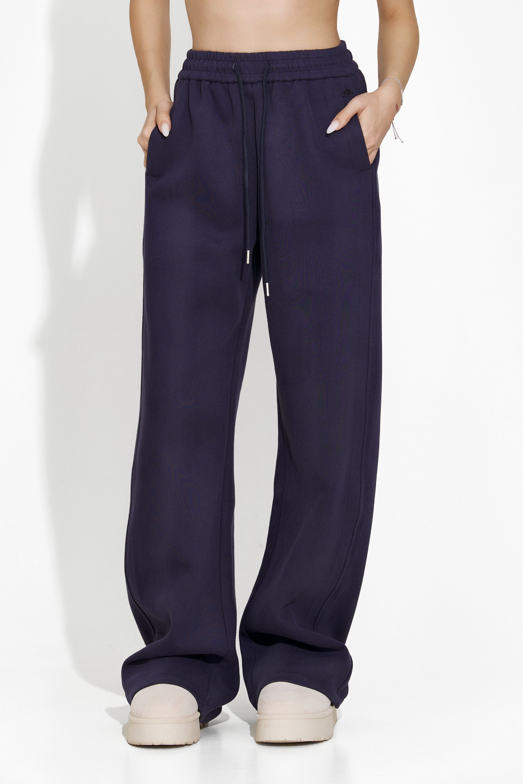 Pantalon casual femme Manye Bogas bleu marine