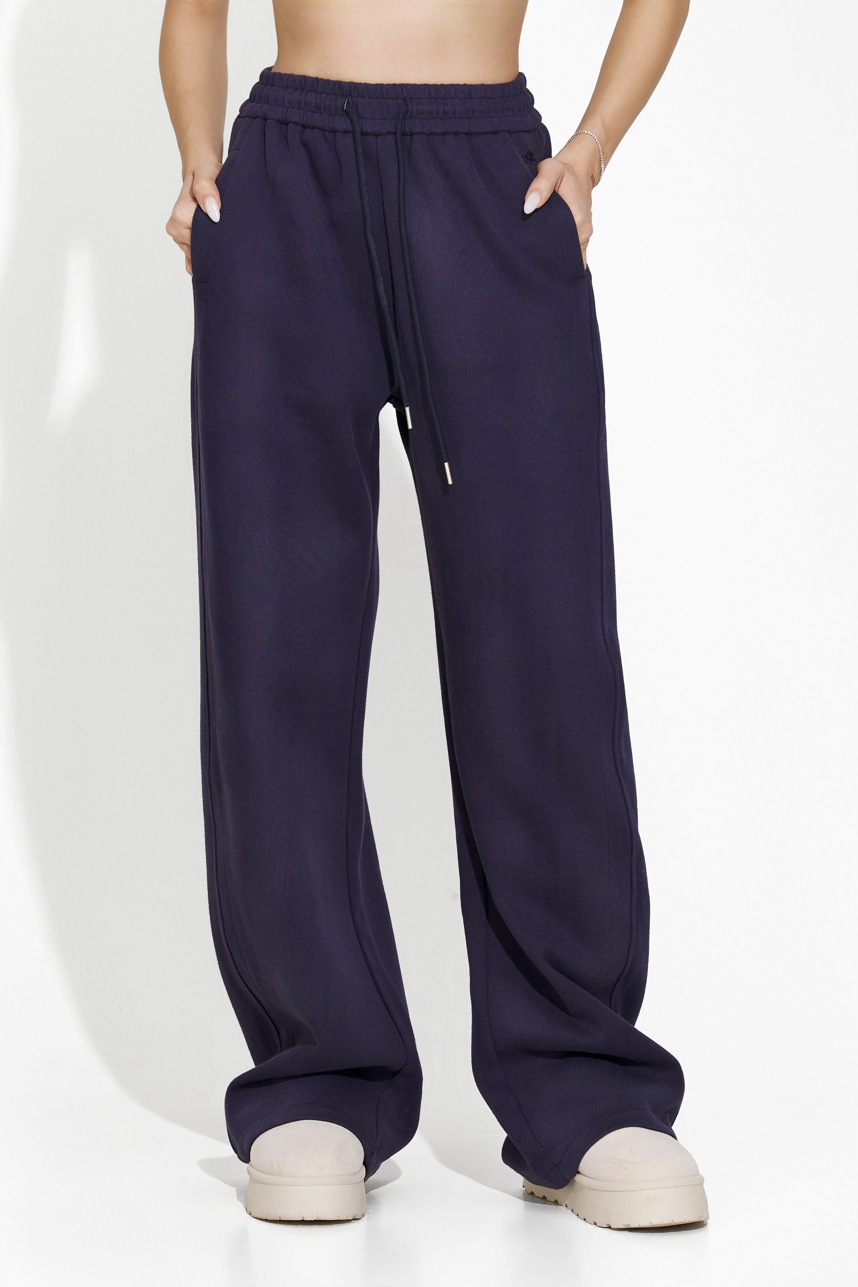 Pantalon casual femme Manye Bogas bleu marine