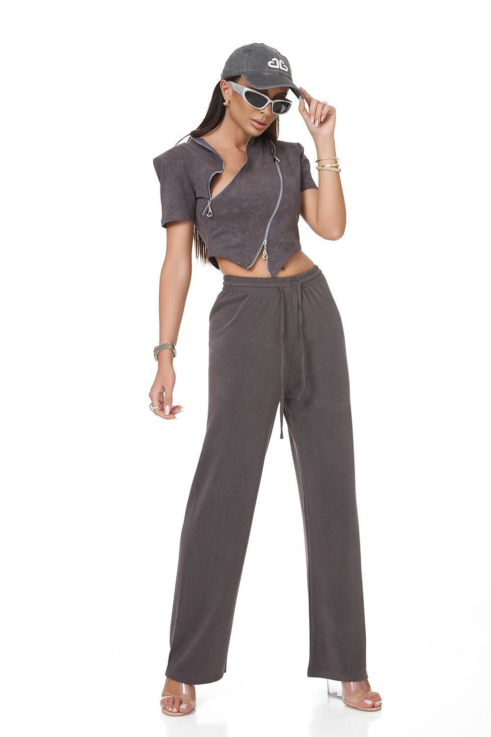 Pantalon décontracté gris pour femme Alabama Bogas