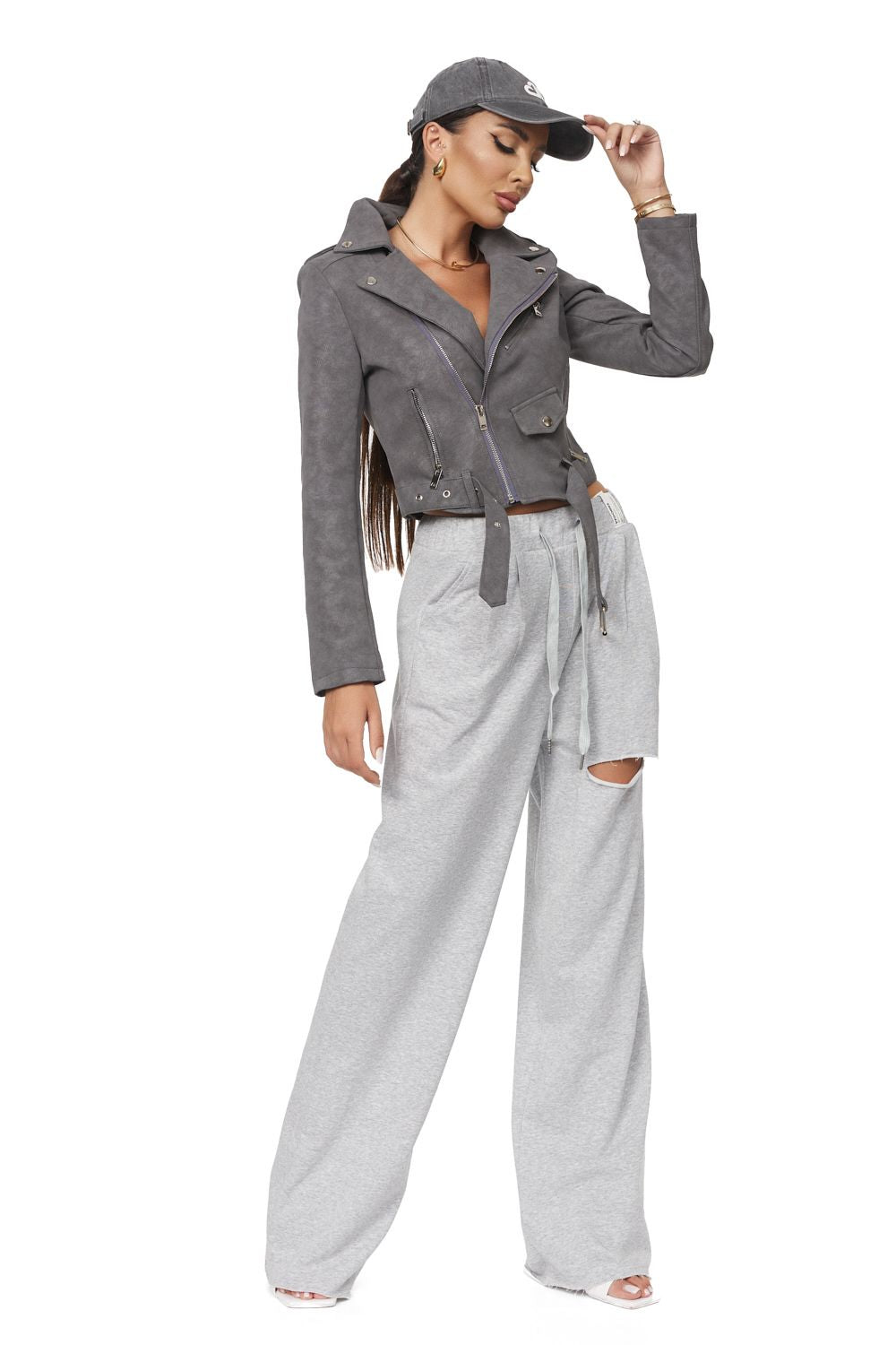 Cotesia Bogas grey casual ladies trousers