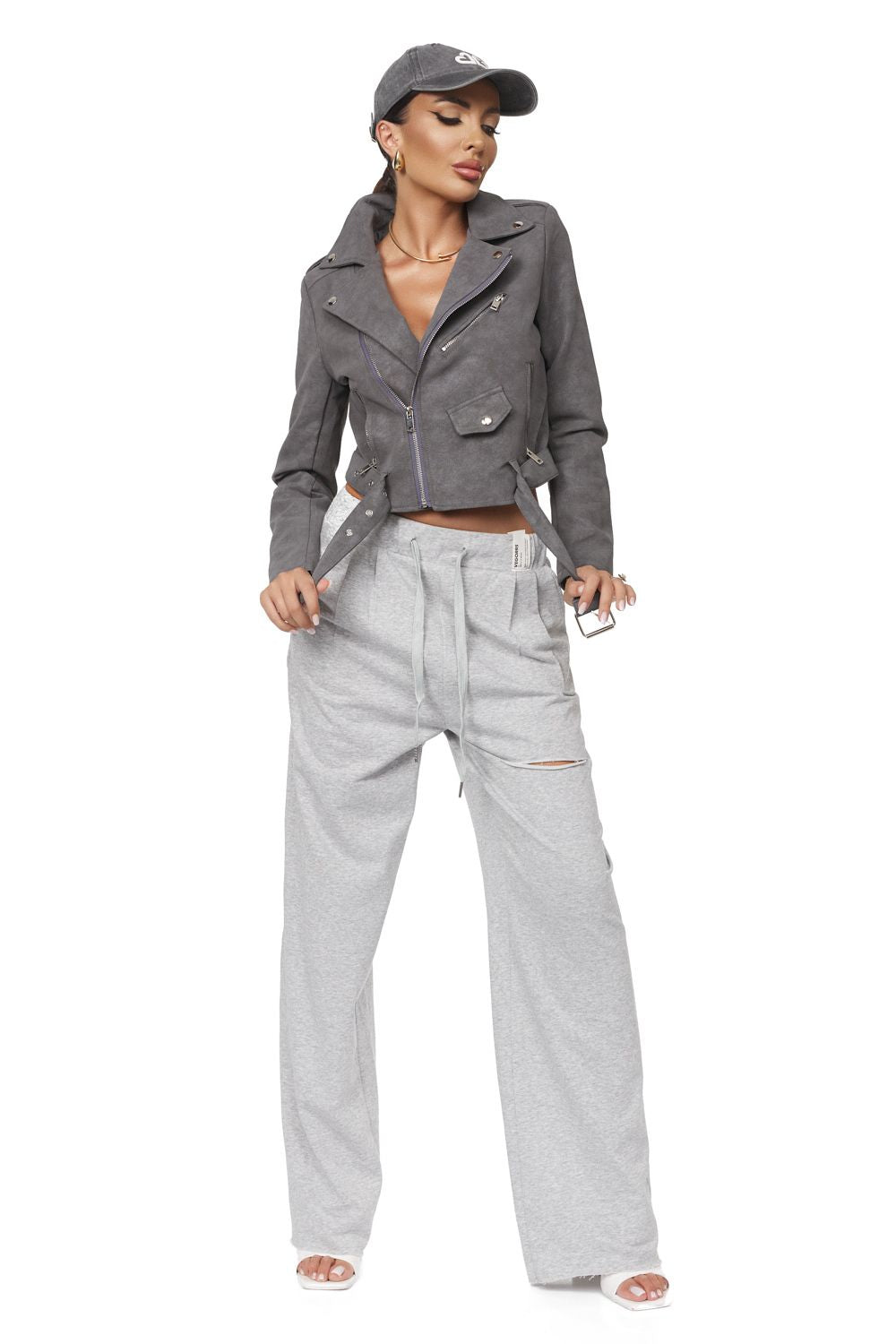 Cotesia Bogas grey casual ladies trousers
