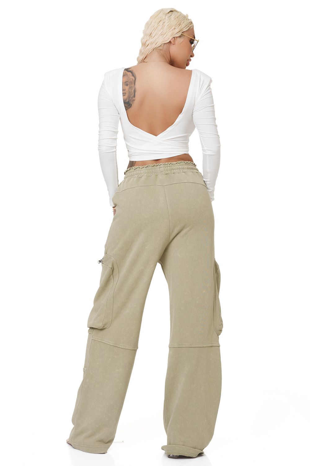 Ladies casual khaki Menila Bogas trousers