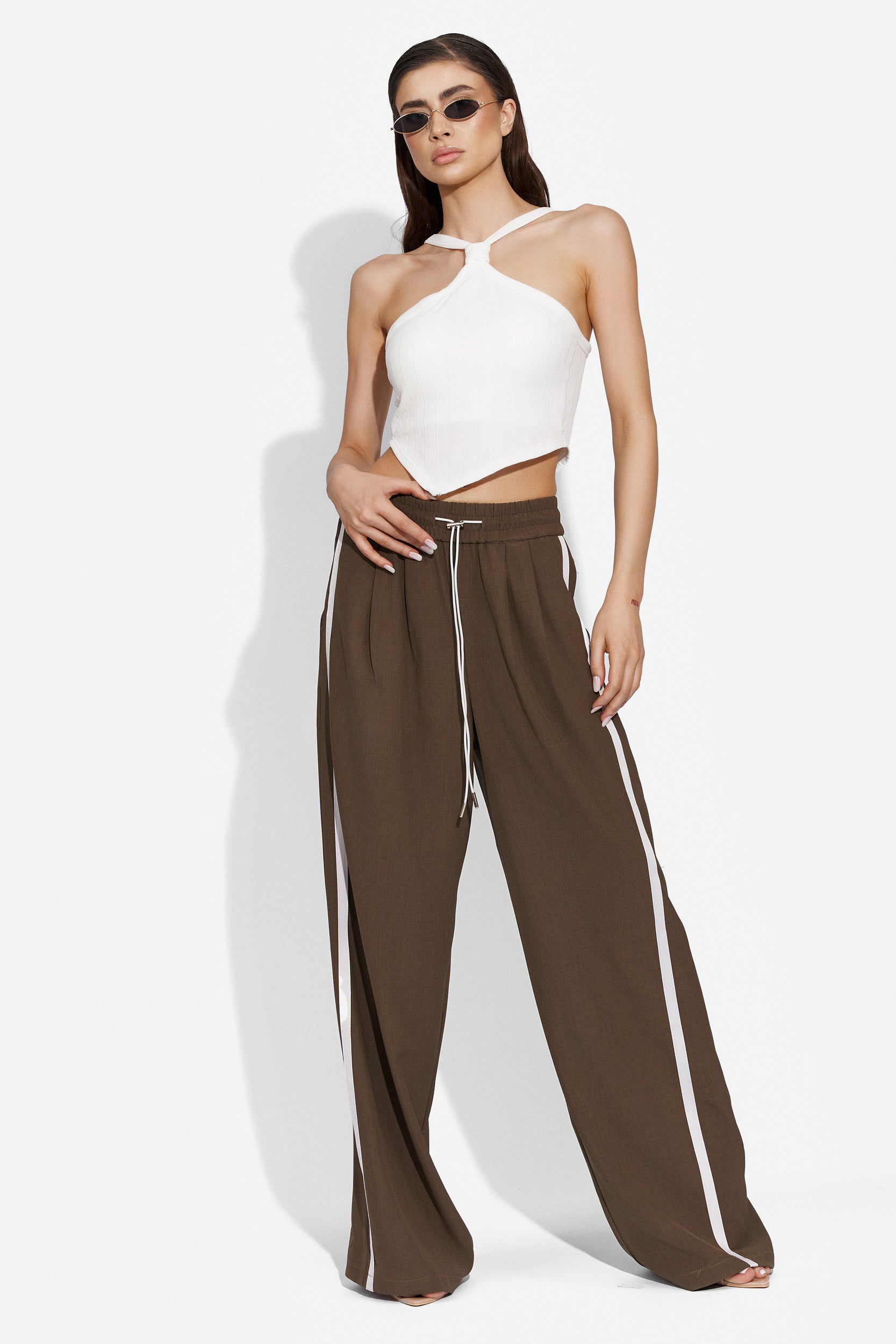 Casual brown ladies trousers Floreina Bogas