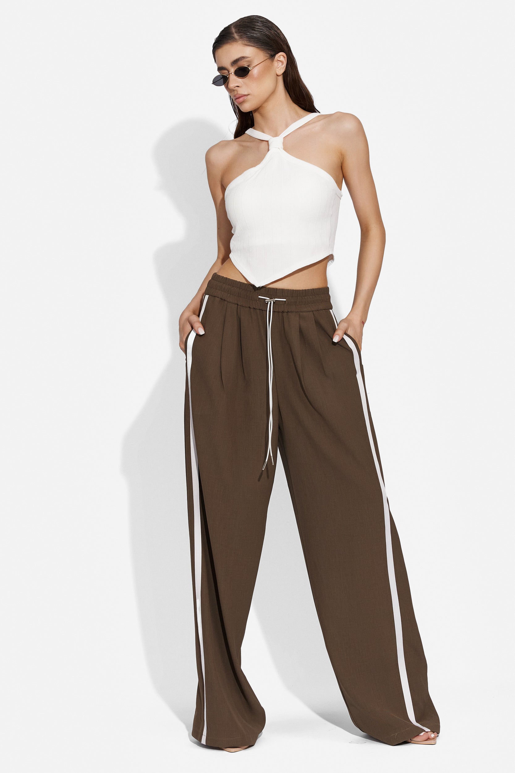 Casual brown ladies trousers Floreina Bogas