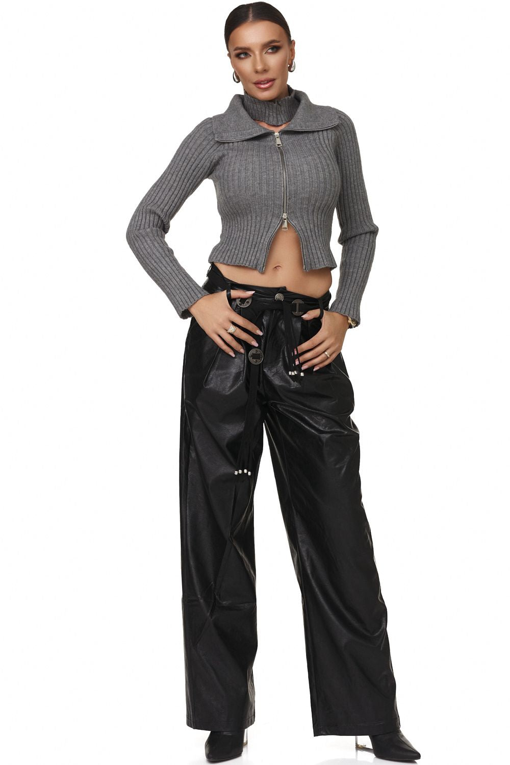 Yeleria Bogas black casual ladies trousers