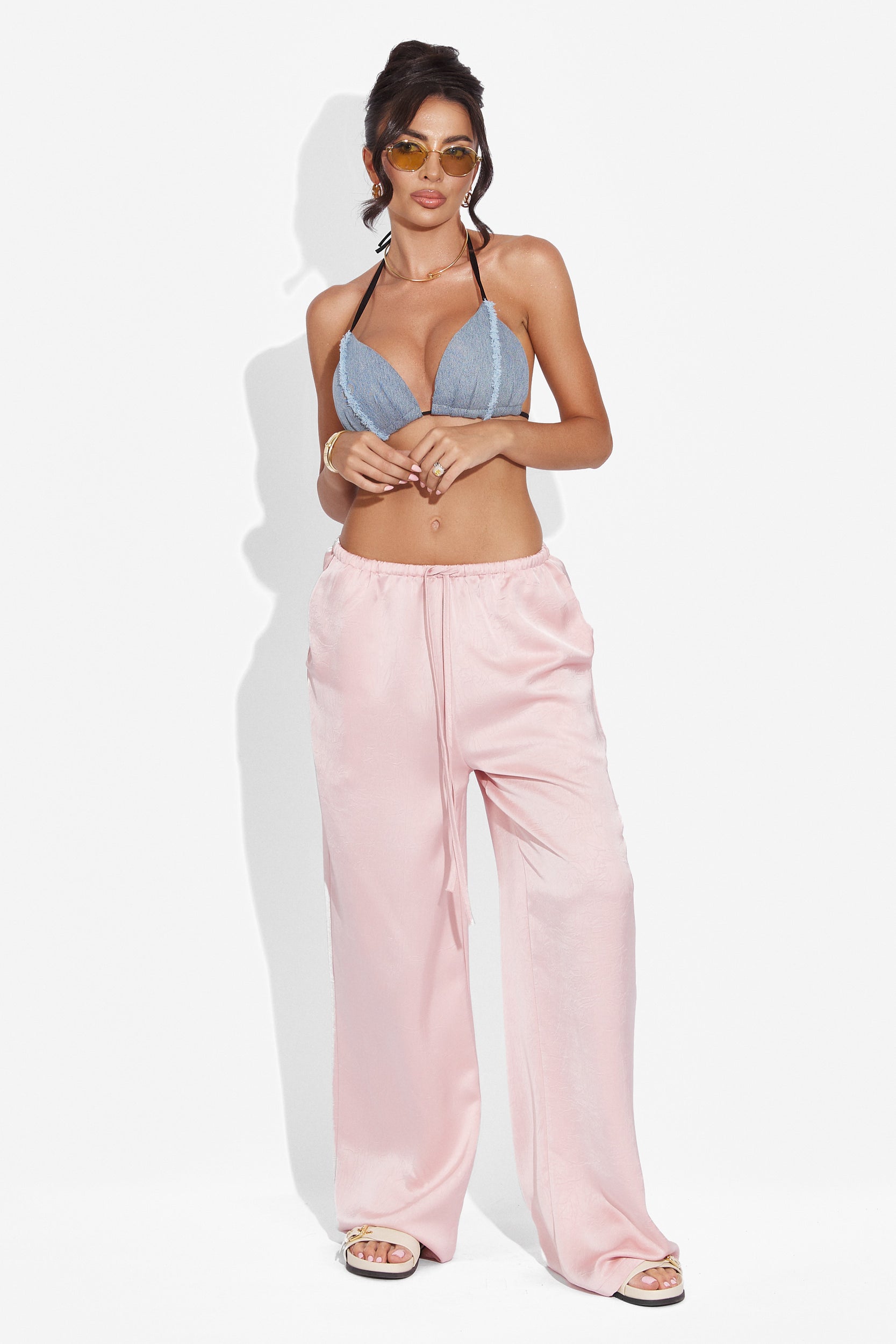 Pink casual women's pants Aveira Bogas