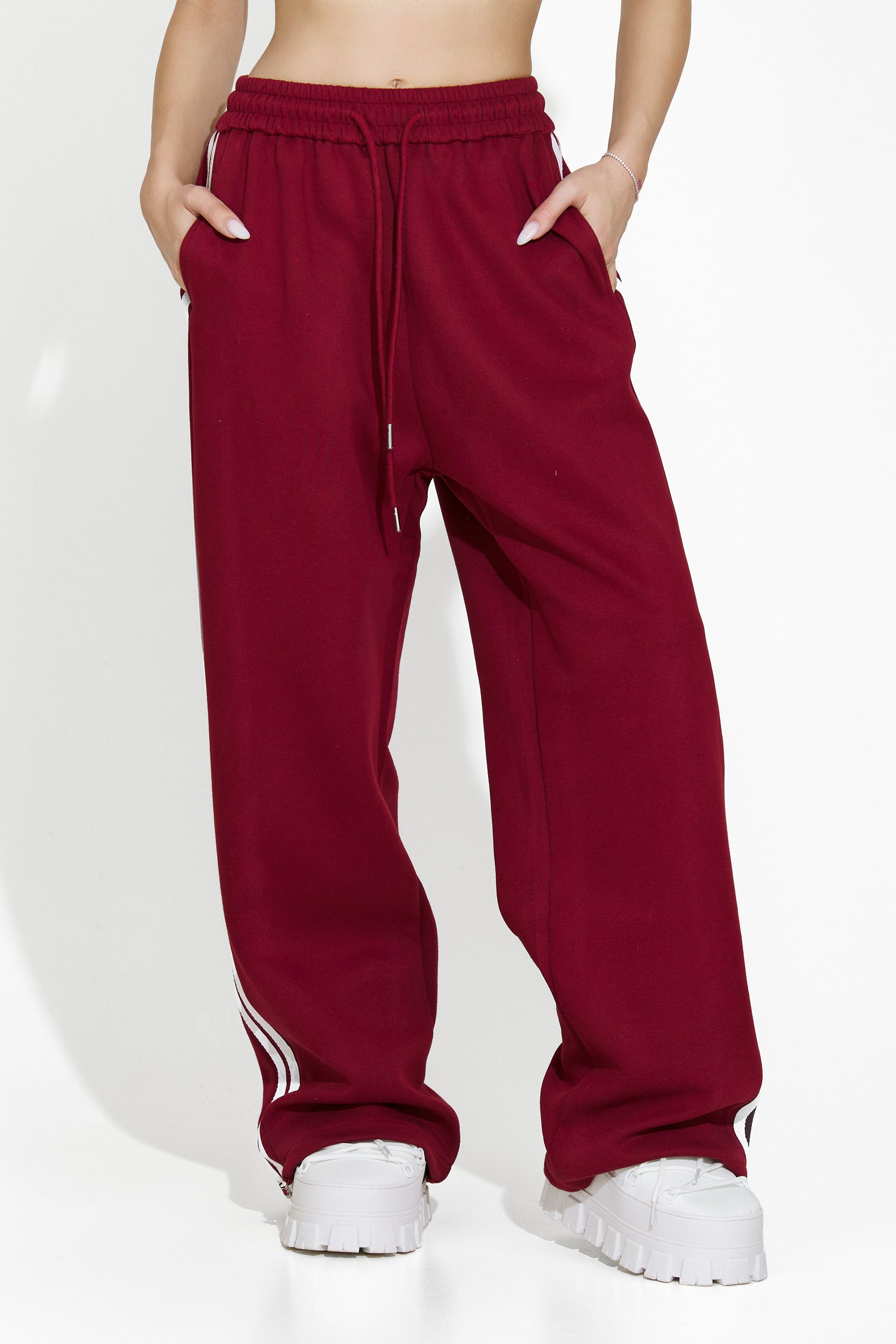 Pantaloni dame casual bordeaux Isora Bogas