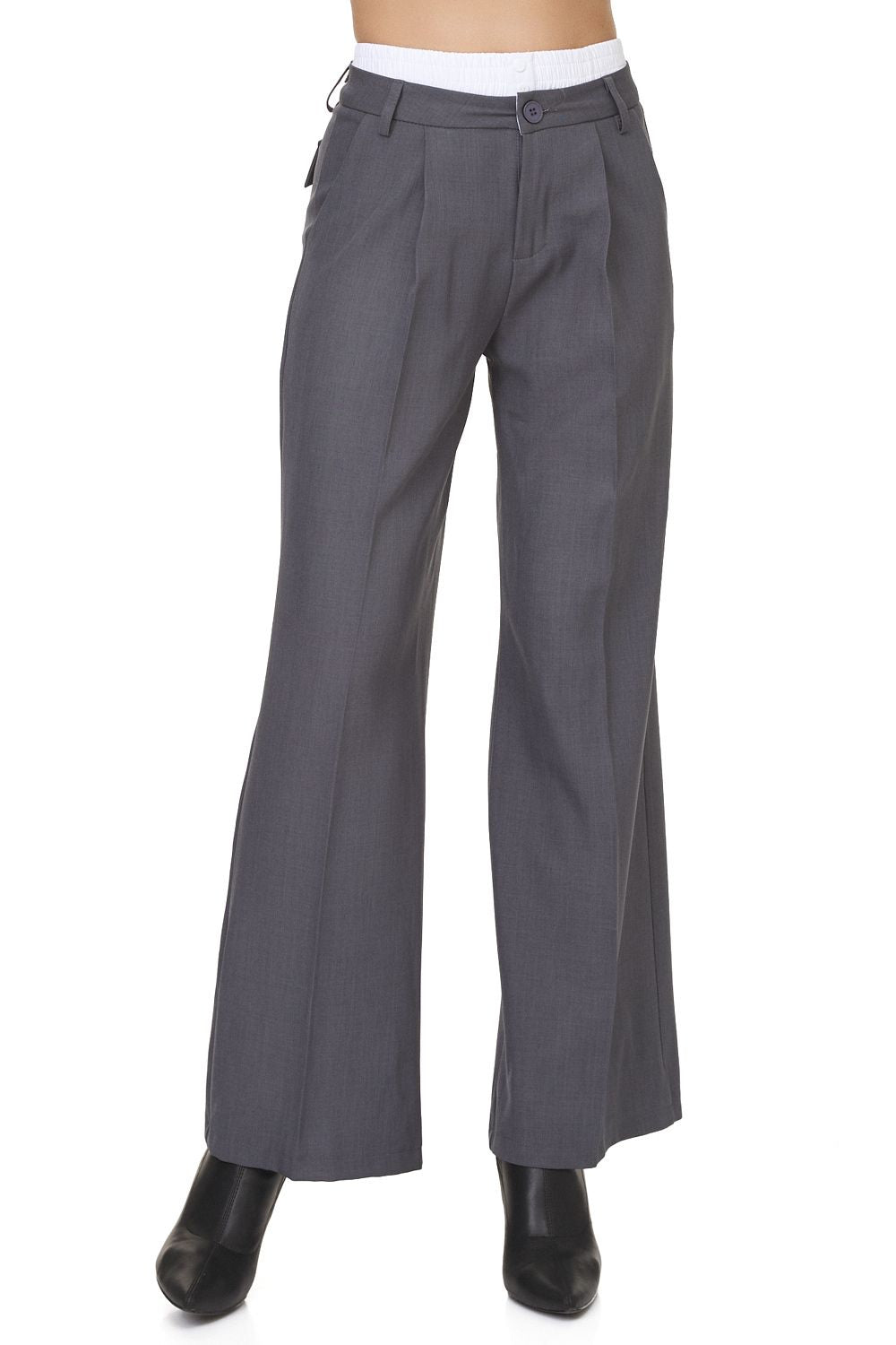 Midela grey Bogas ladies elegant trousers
