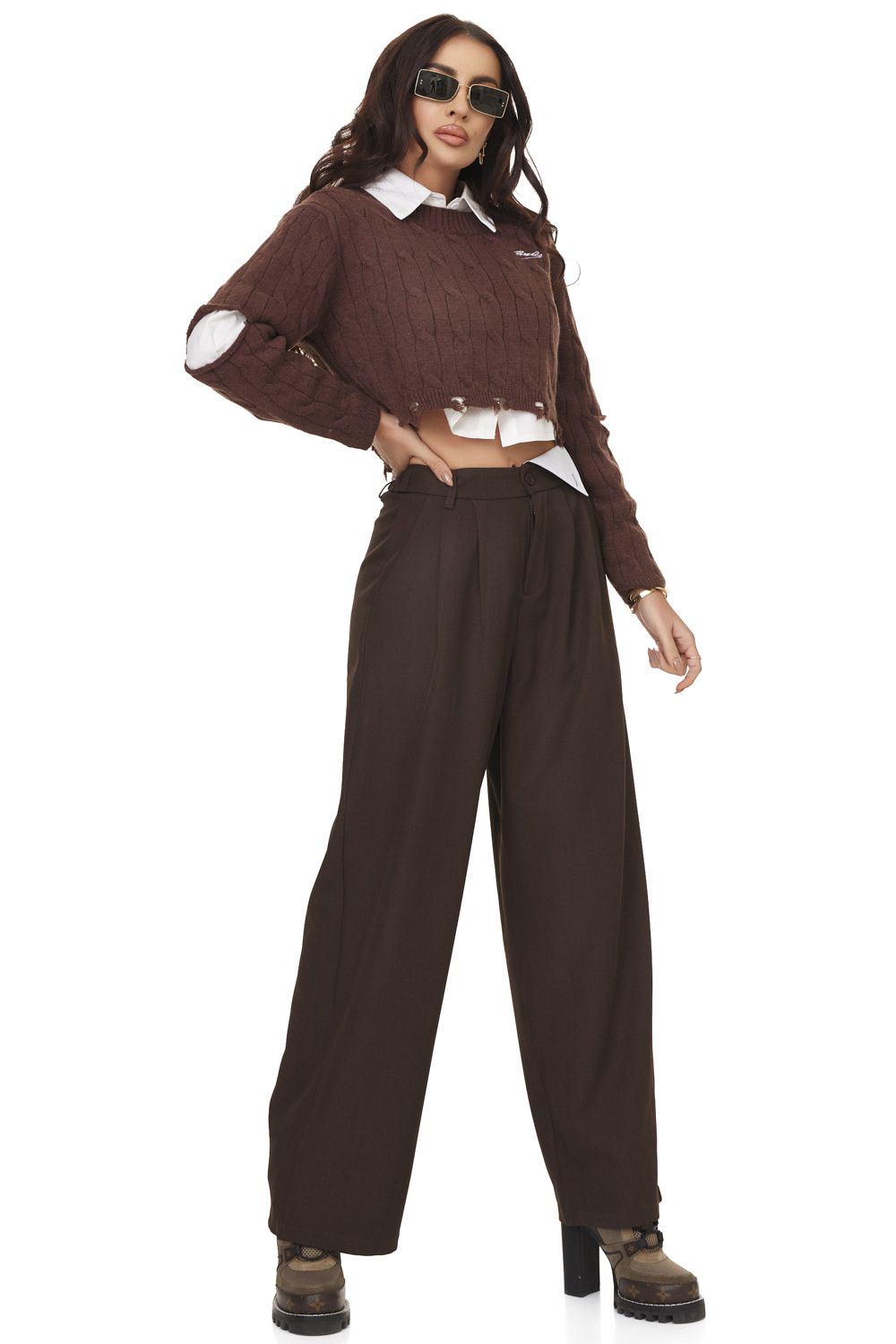 Lastisa Bogas brown elegant ladies trousers