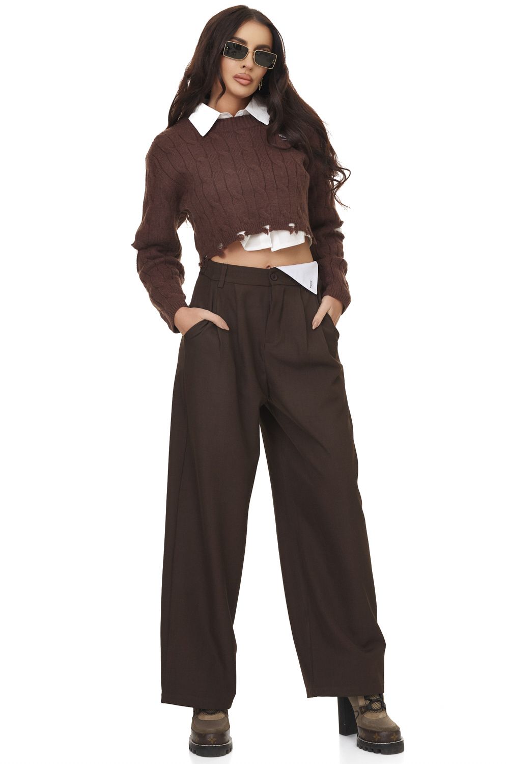 Lastisa Bogas brown elegant ladies trousers