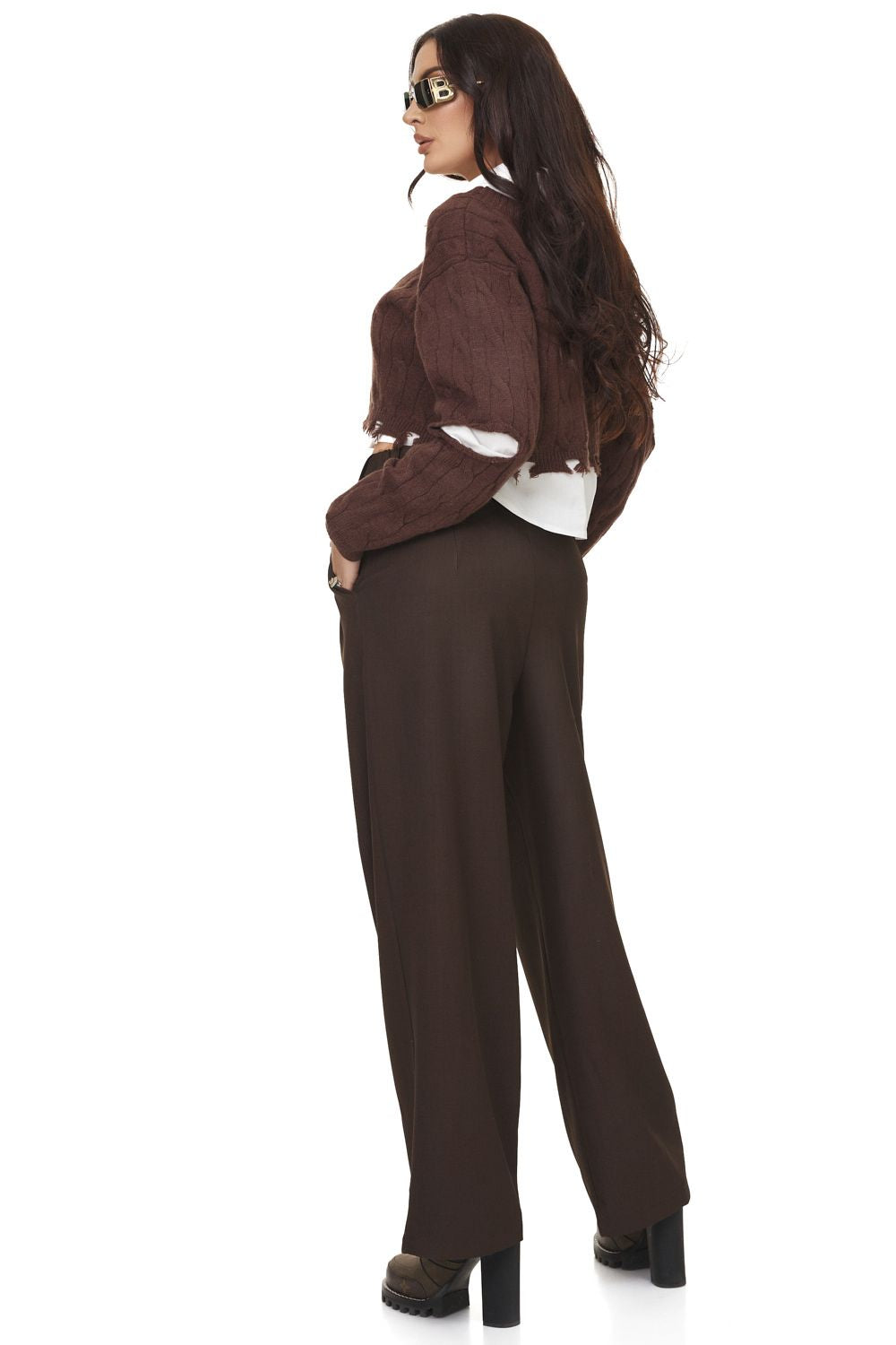 Lastisa Bogas brown elegant ladies trousers