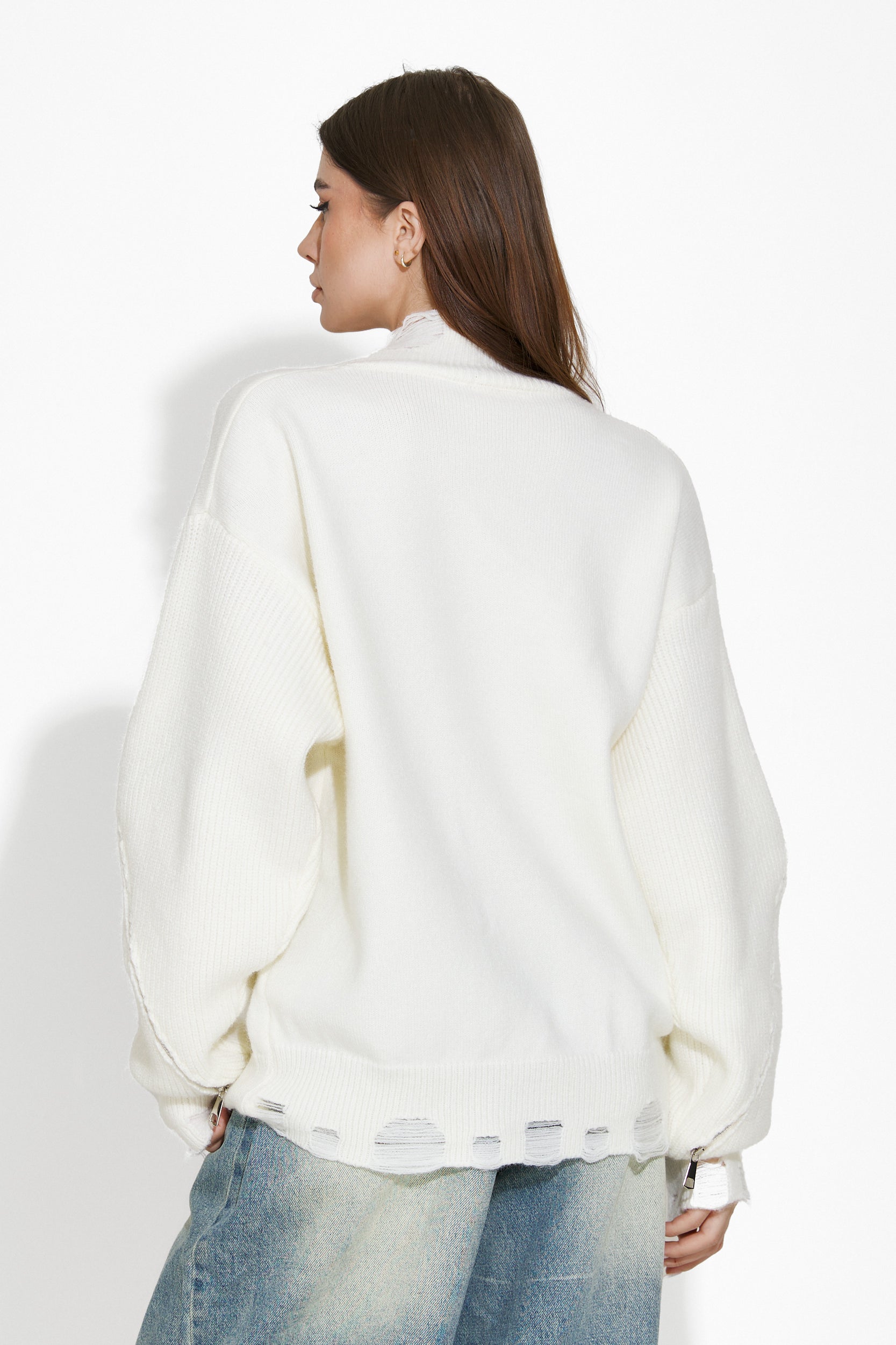 Pull femme décontracté blanc Doneta Bogas