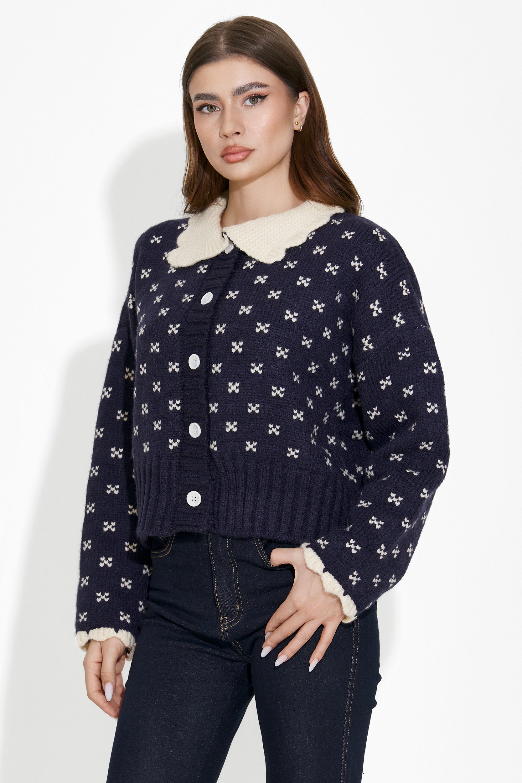 Pullover da donna casual blu navy Shela Bogas