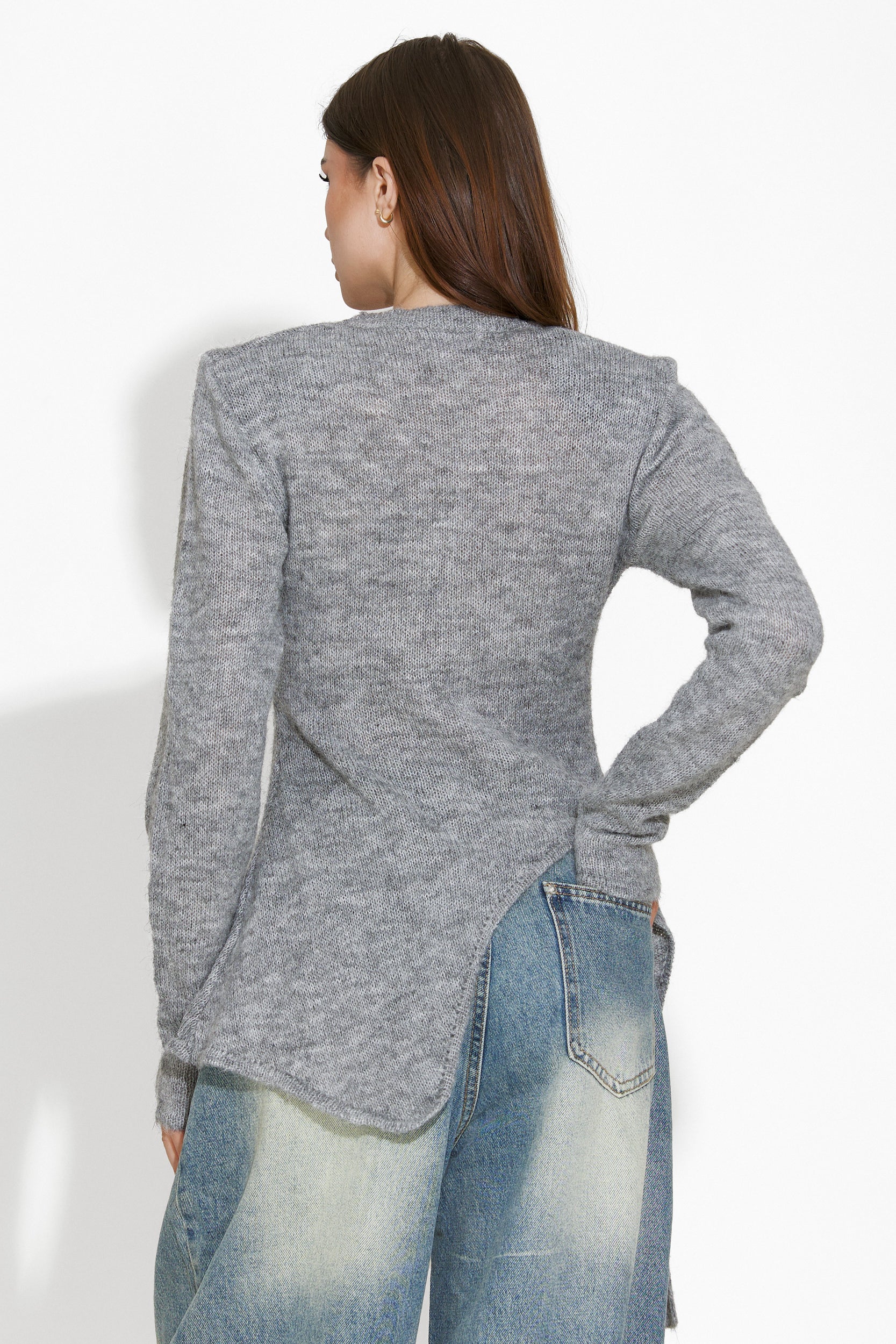 Pull femme décontracté gris Aleisa Bogas