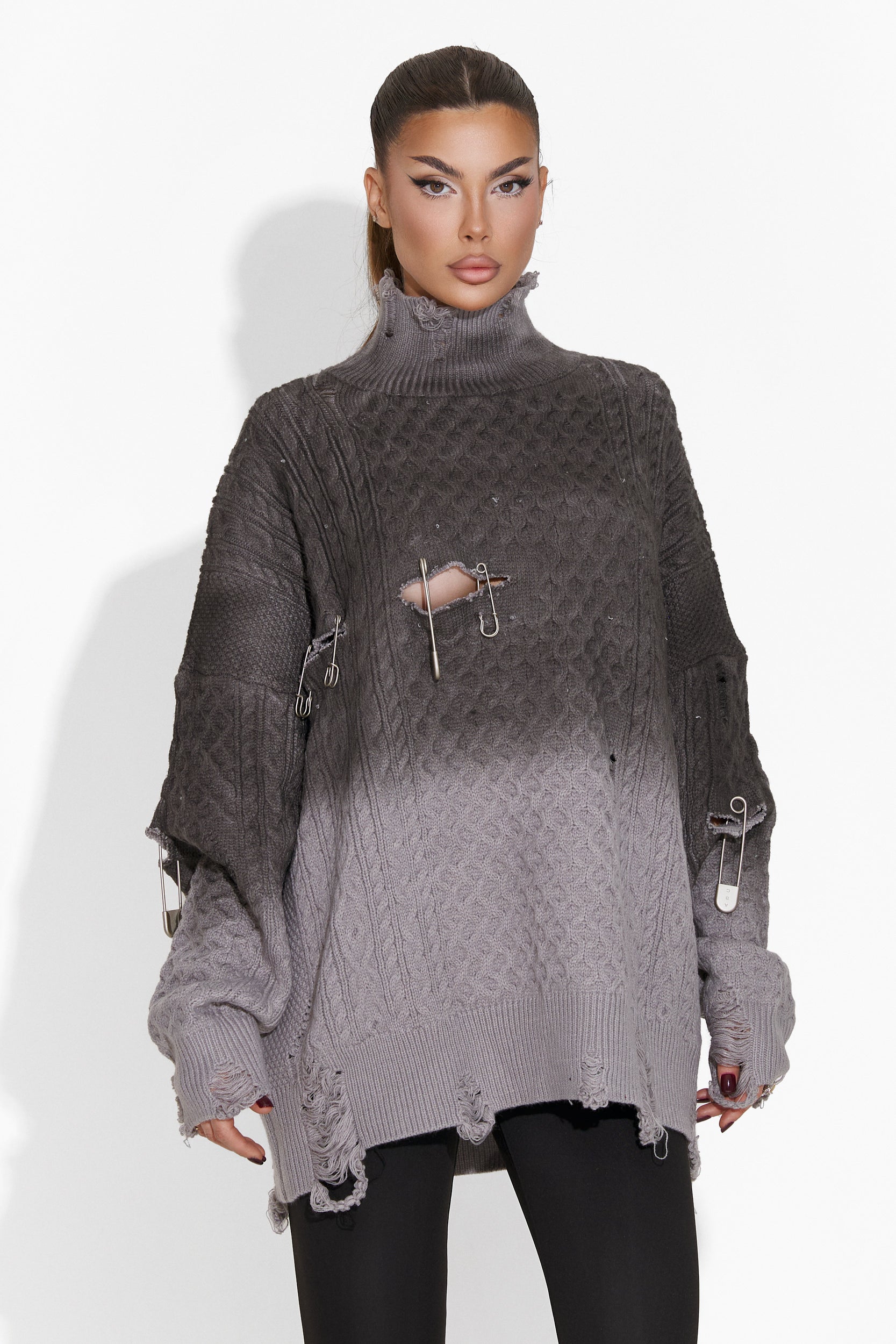 Pull femme décontracté gris Deara Bogas