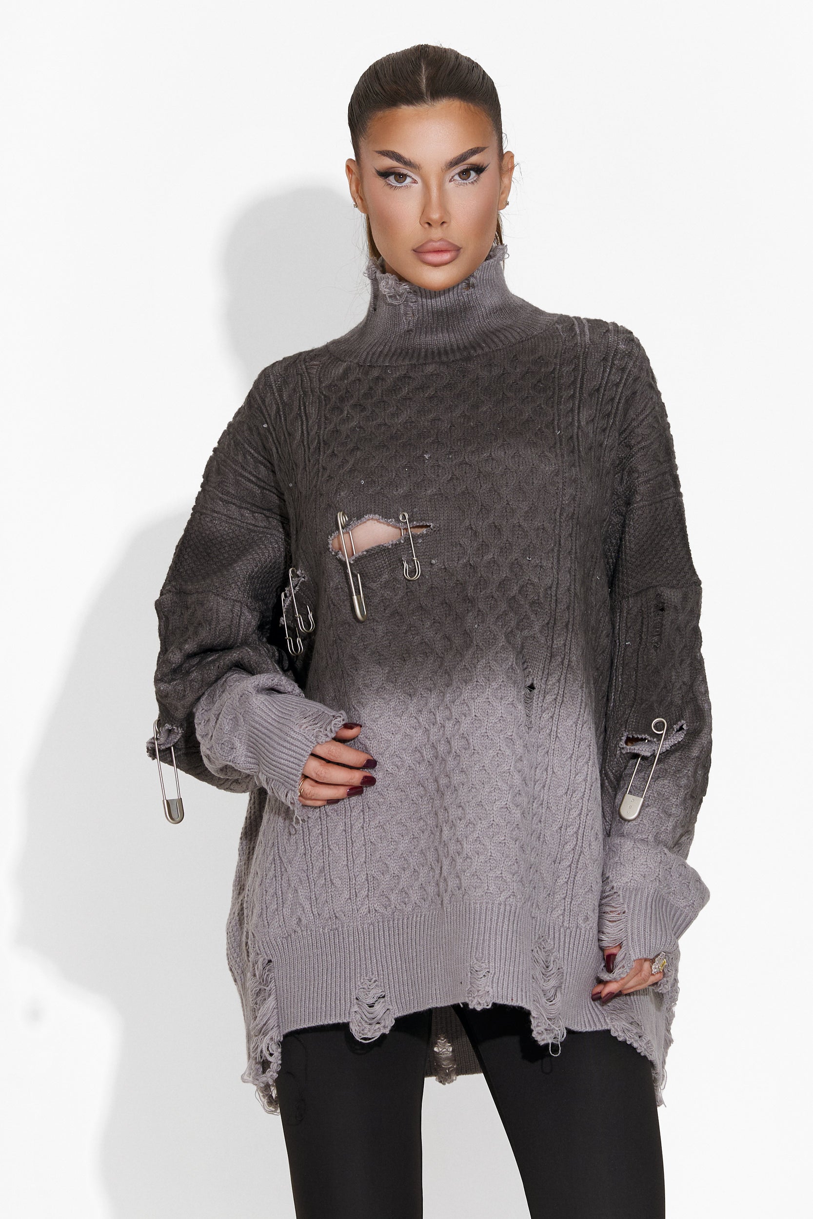 Pull femme décontracté gris Deara Bogas