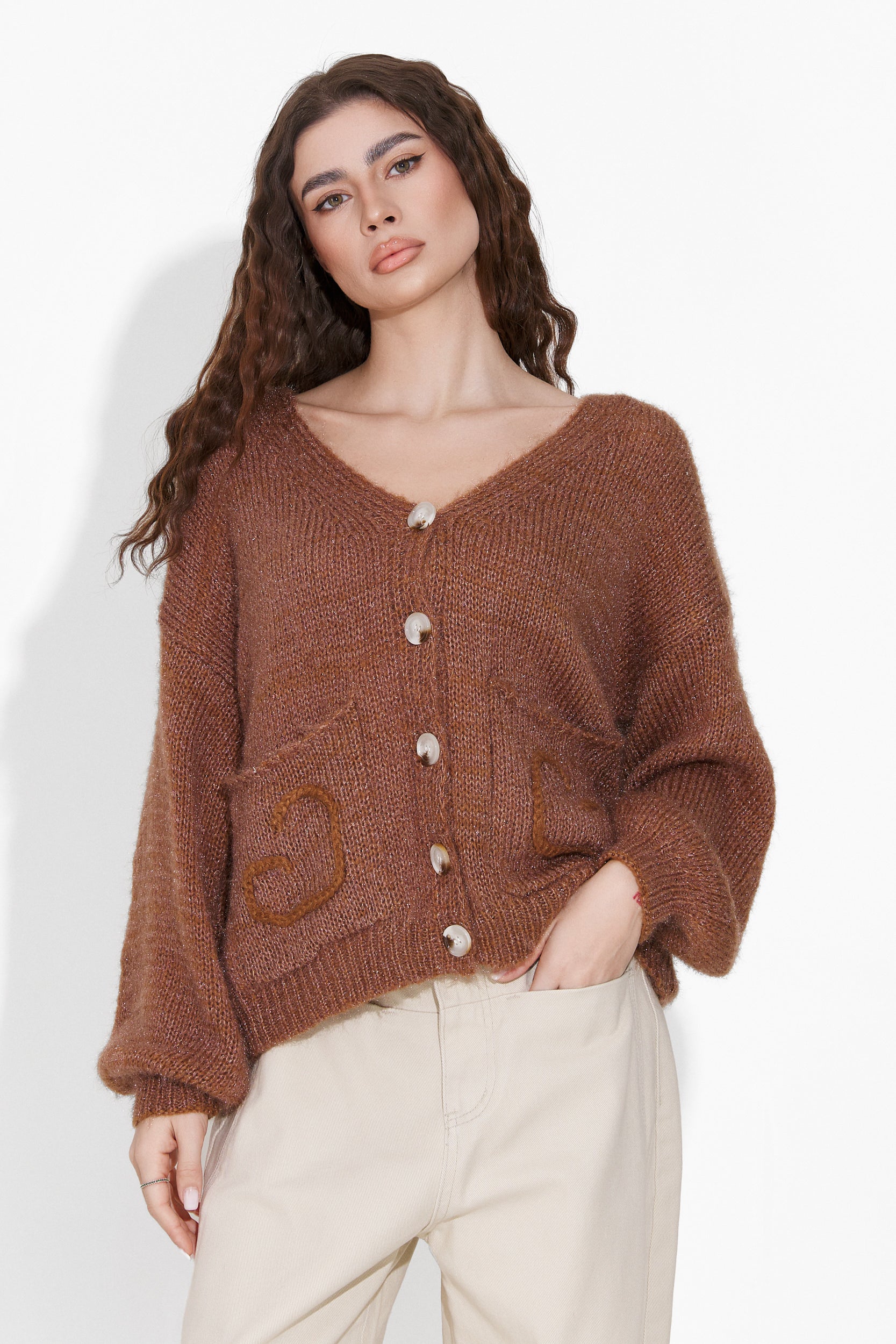 Damenpullover casual braun Almina Bogas