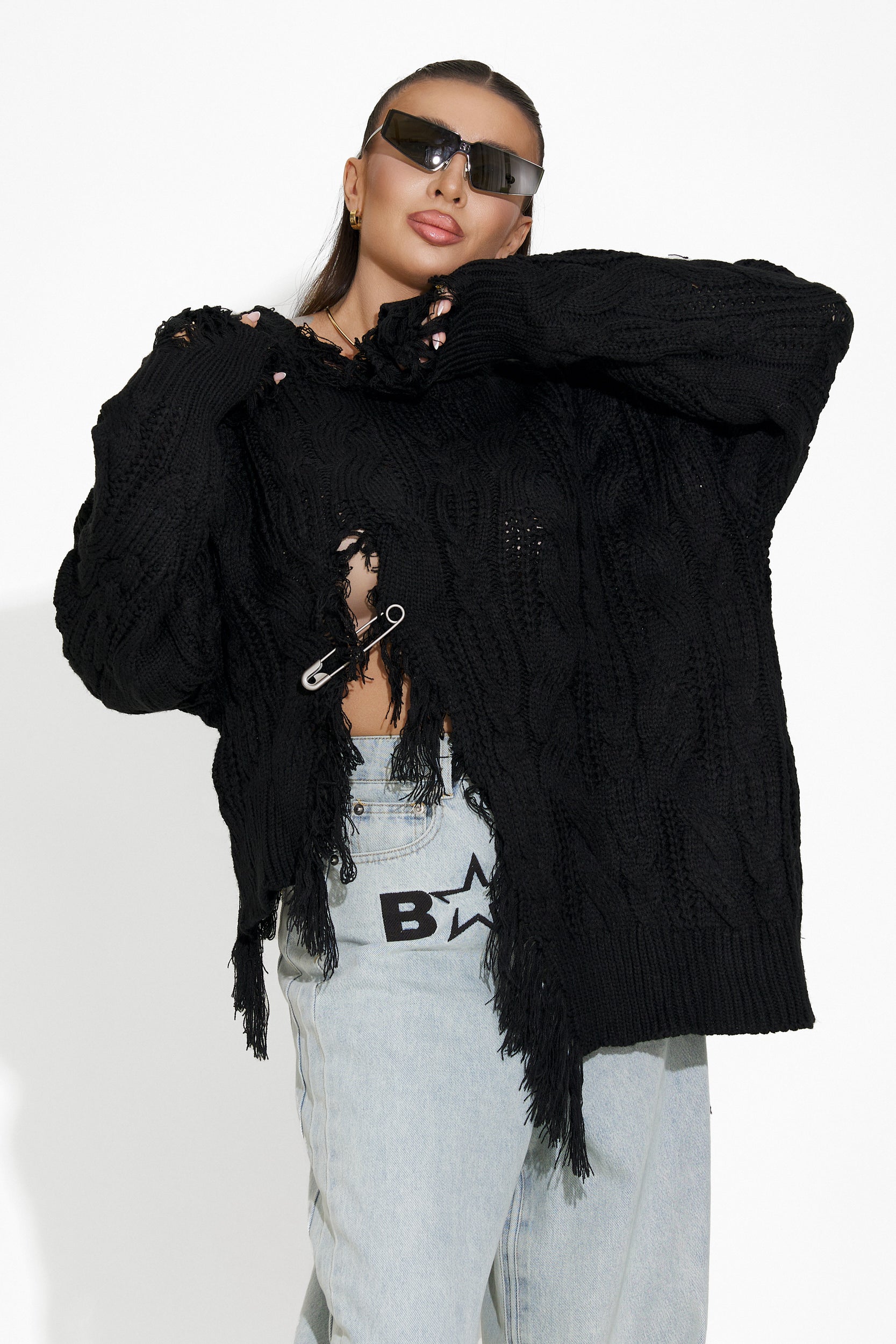 Black casual women's sweater Jalana Bogas