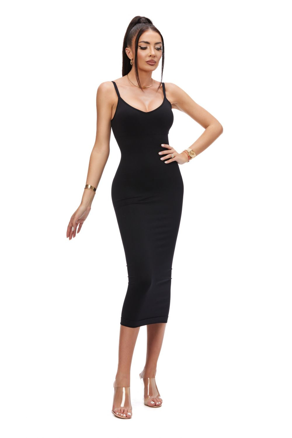 Lybras Bogas casual black modeling dress for women
