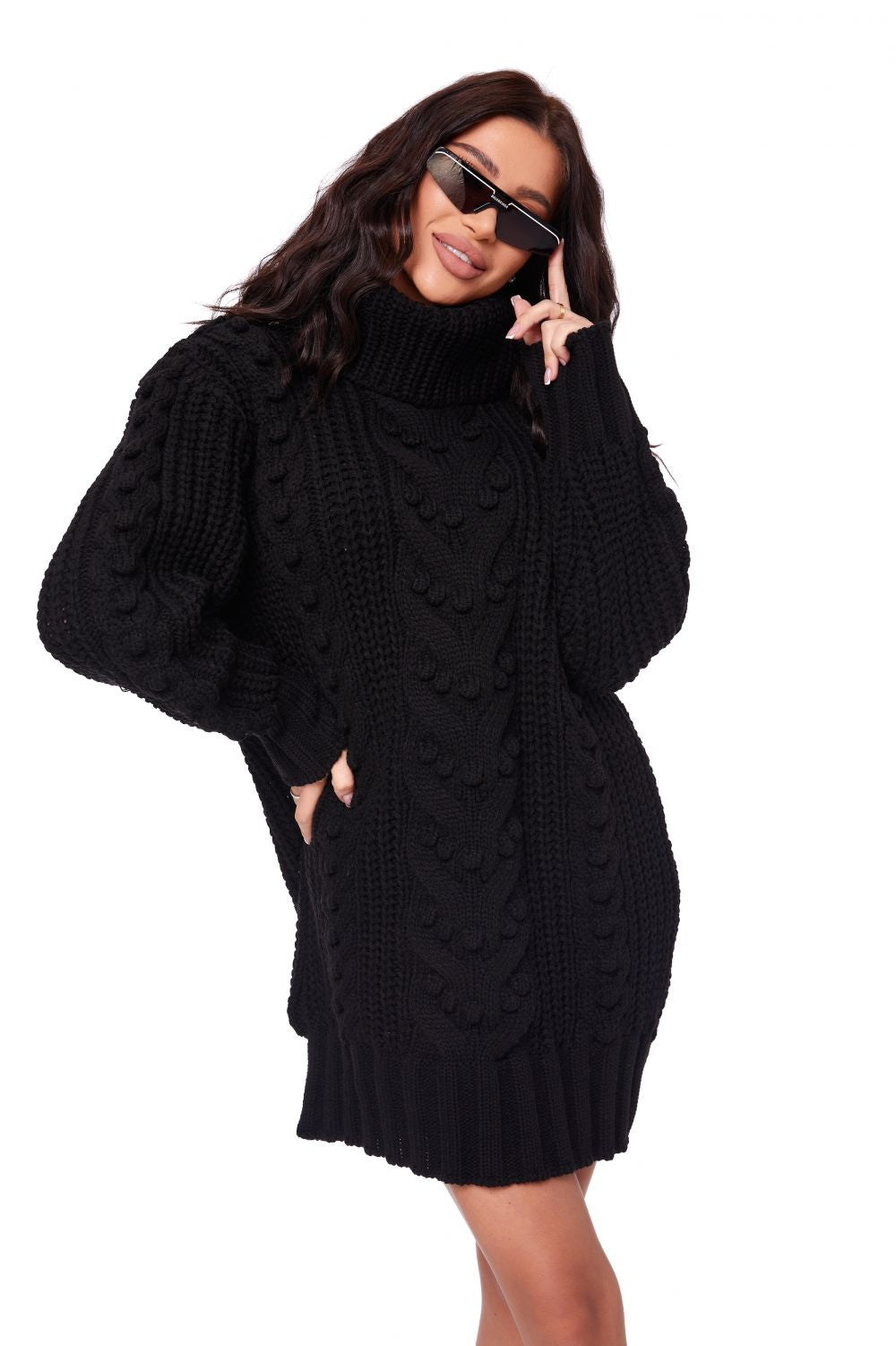 Black casual knit women's dress Ceccarelli Bogas