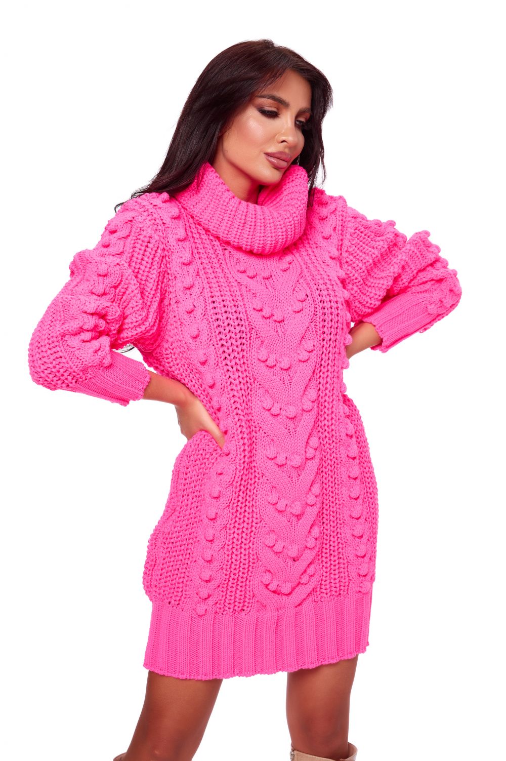 Ceccarelli Bogas casual pink knitted women's dress