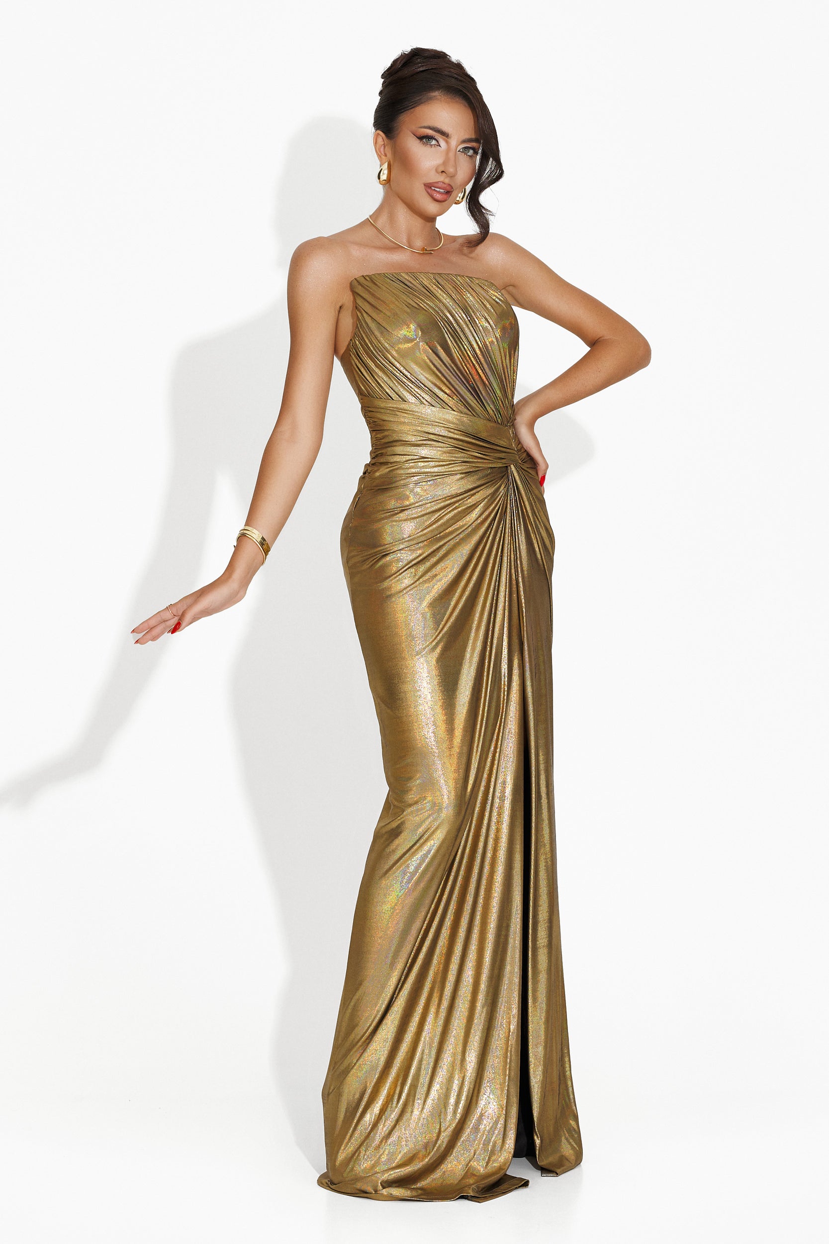 Long golden dress for women Gadie Bogas