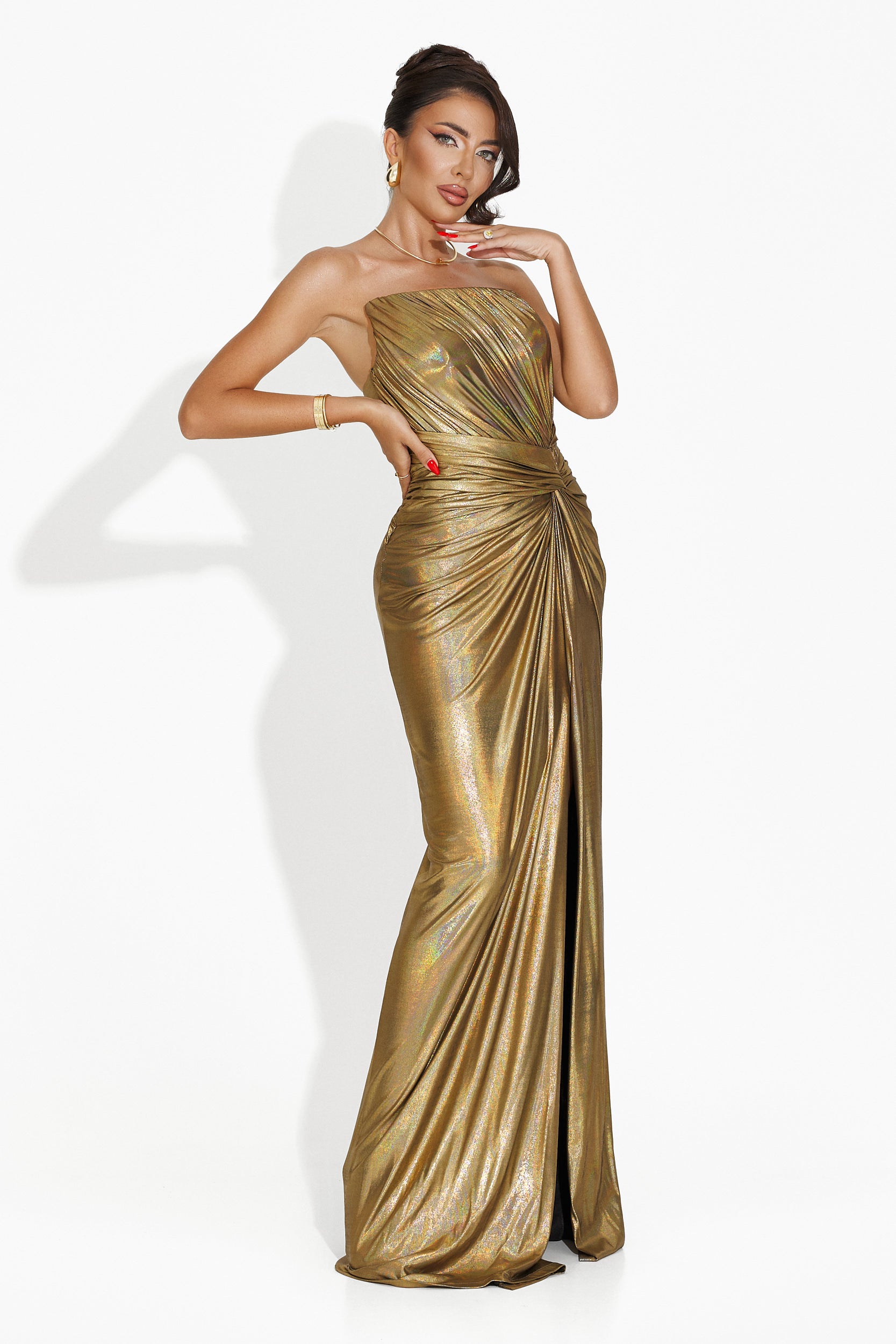 Long golden dress for women Gadie Bogas