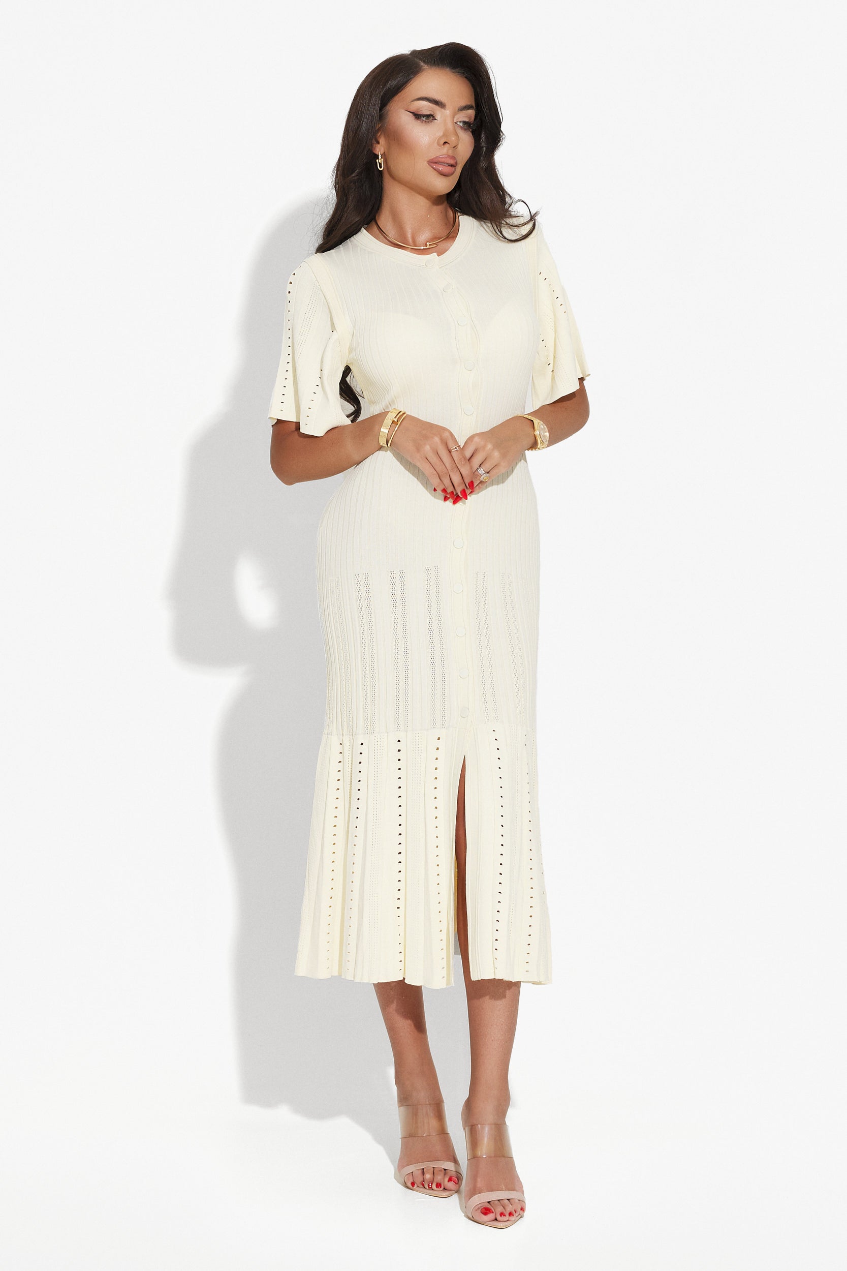 Beige long dress for women Melona Bogas