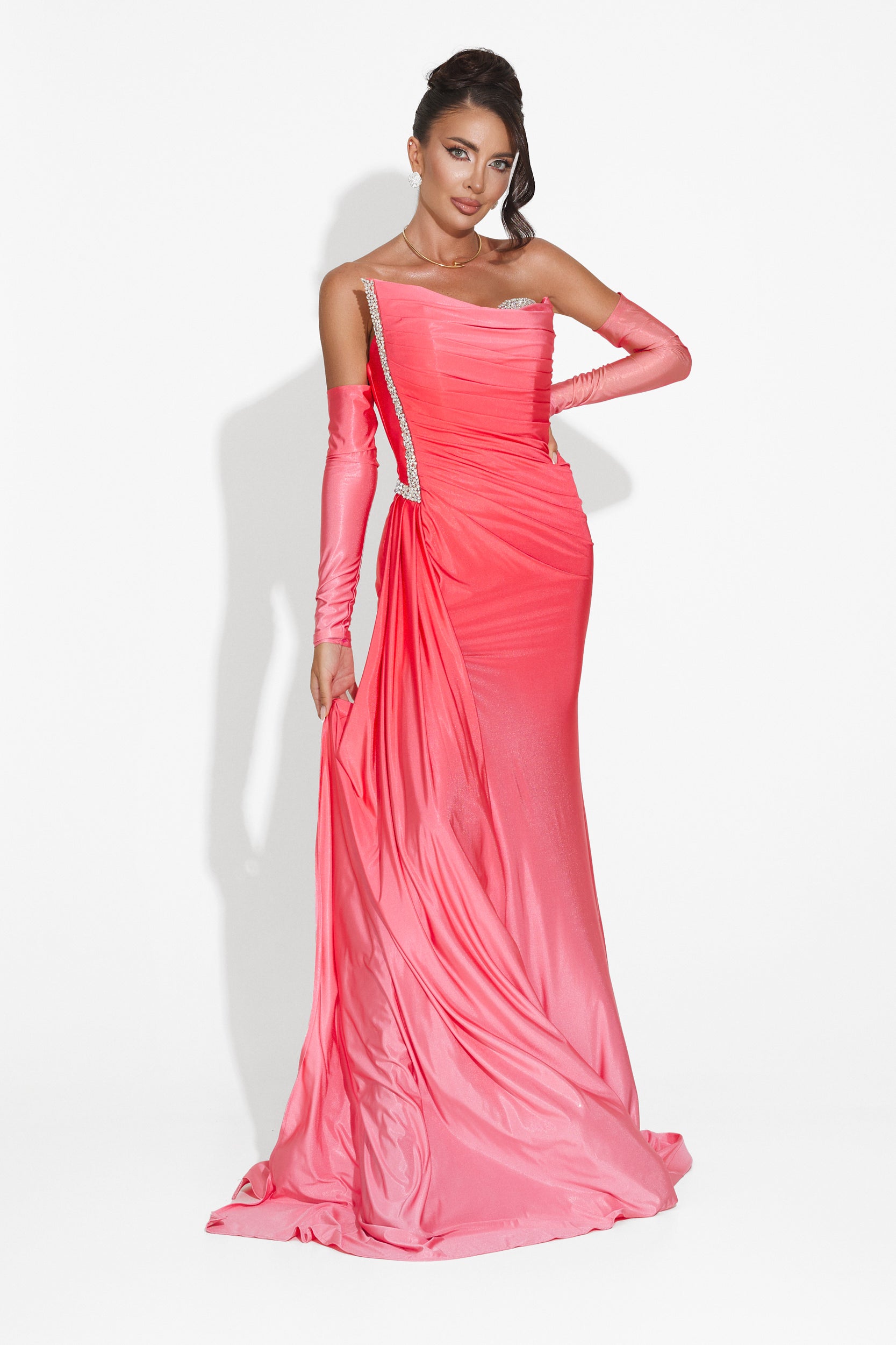 Robe longue femme fuchsia Evimea Bogas