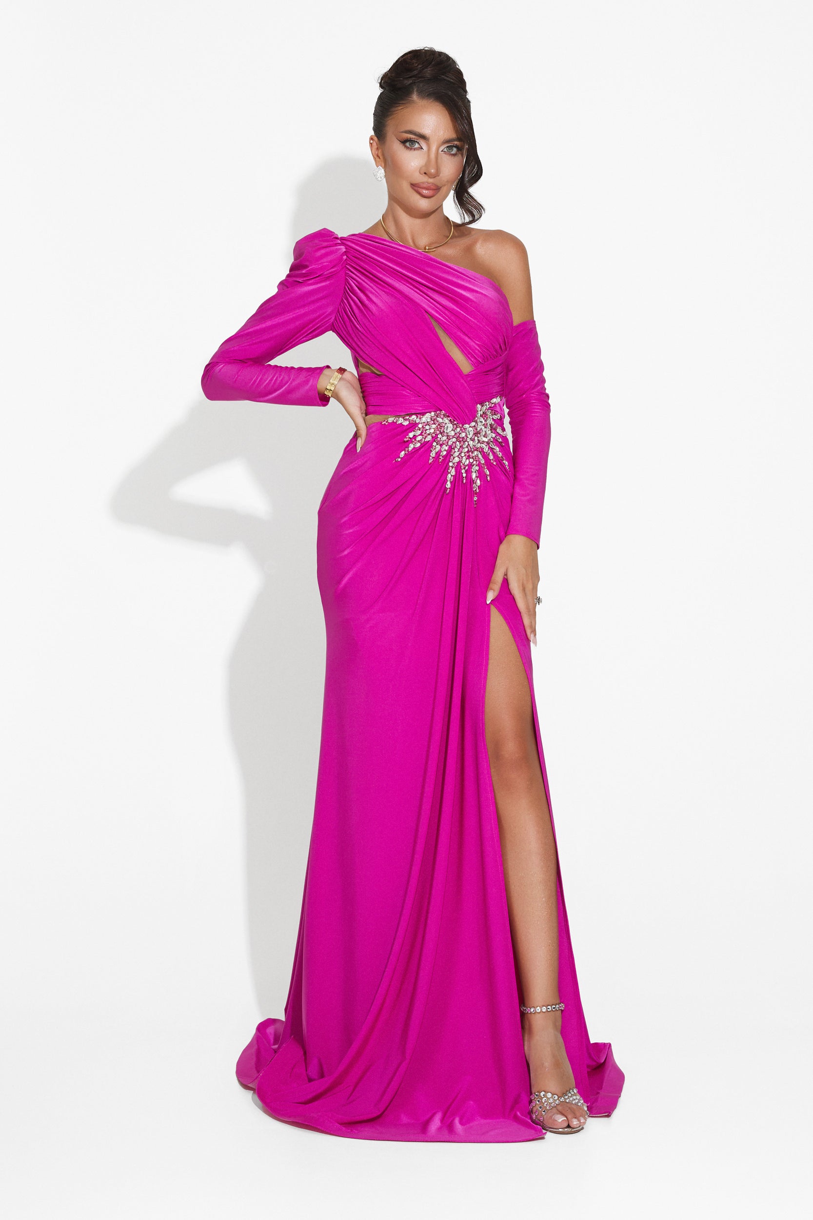 Robe longue femme fuchsia Feneta Bogas