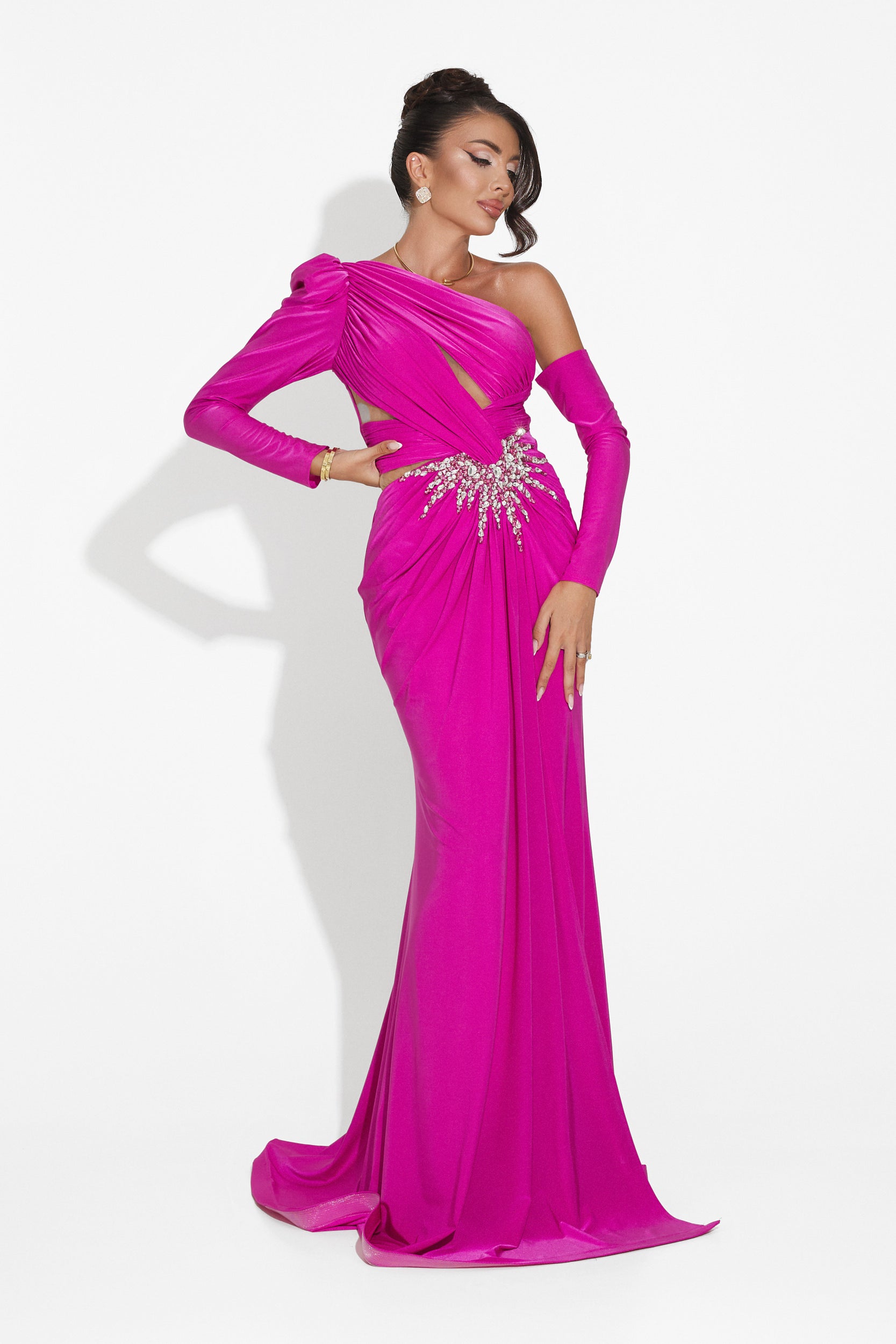 Long fuchsia dress for women Feneta Bogas