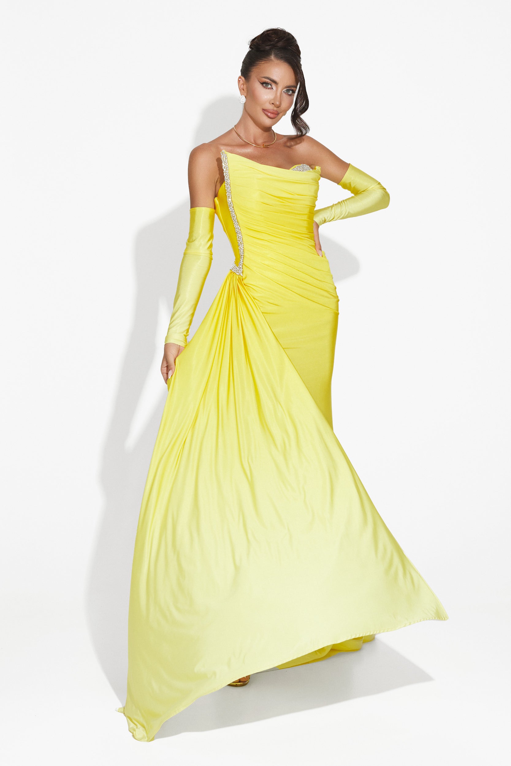 Long yellow dress for women Evimea Bogas