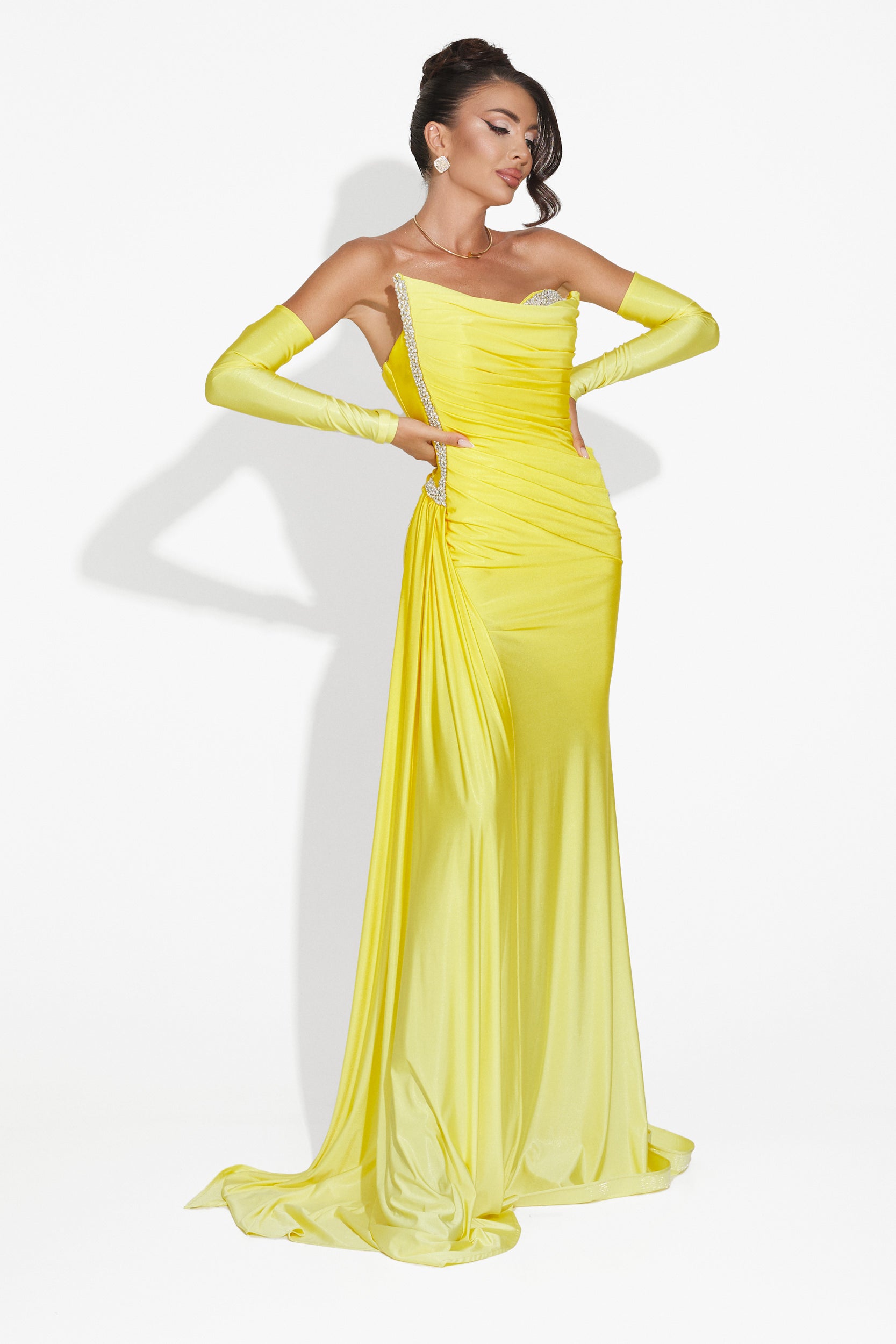 Long yellow dress for women Evimea Bogas