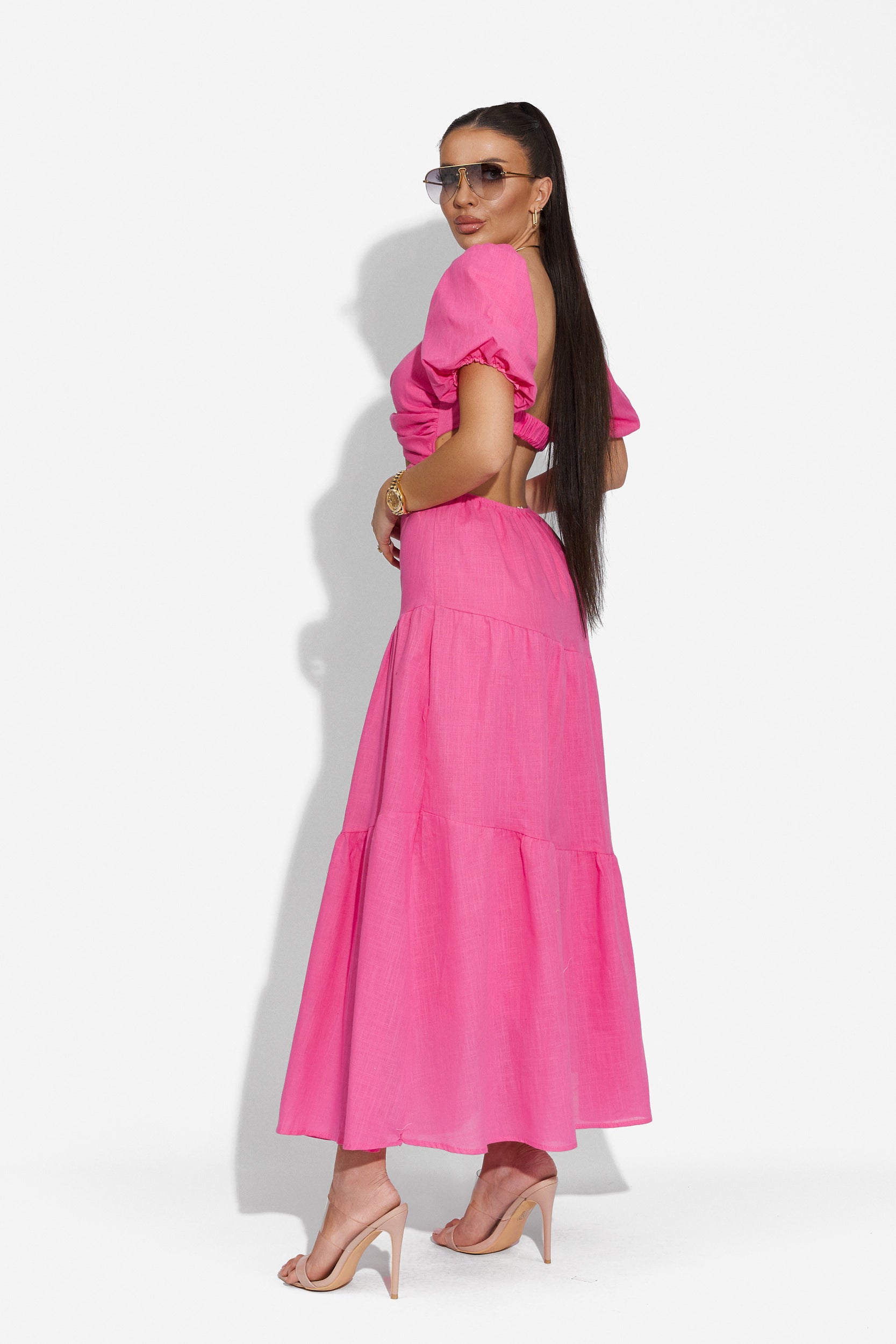 Ladies long dress pink Mosysca Bogas
