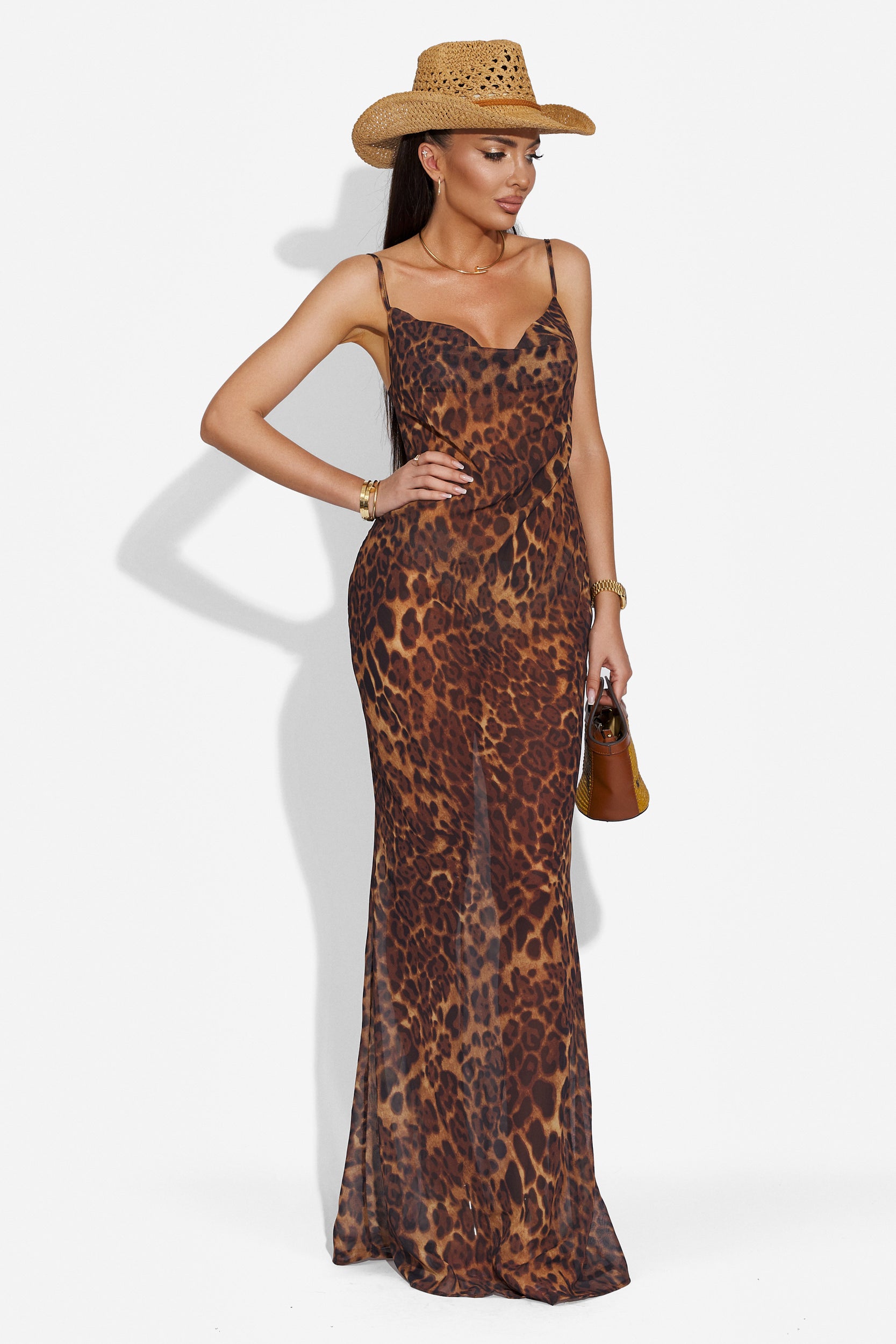 Ladies long brown dress Hoinilos Bogas