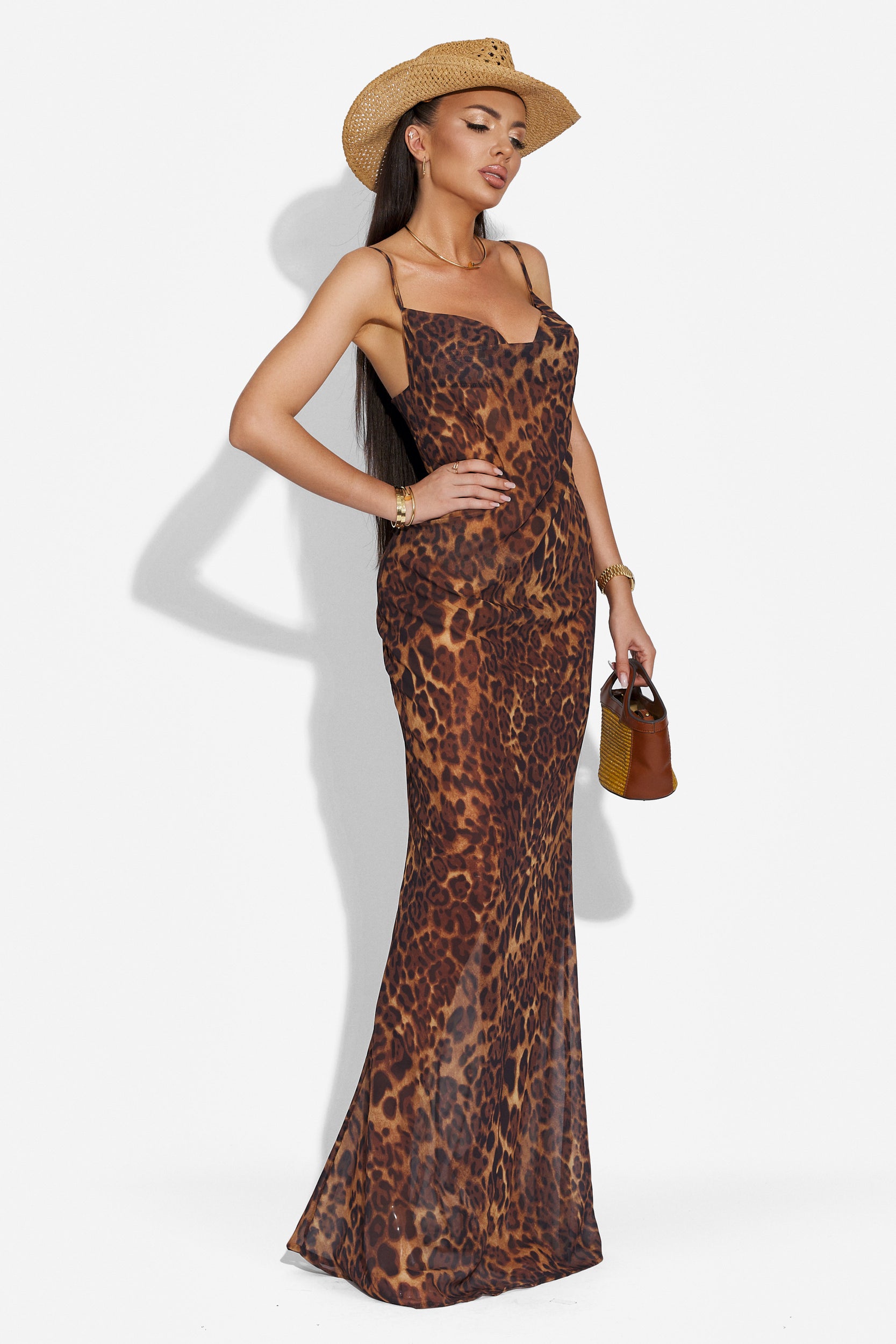 Ladies long brown dress Hoinilos Bogas