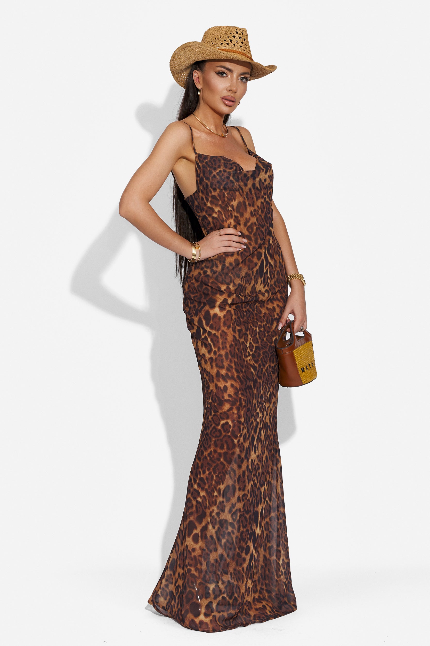 Ladies long brown dress Hoinilos Bogas