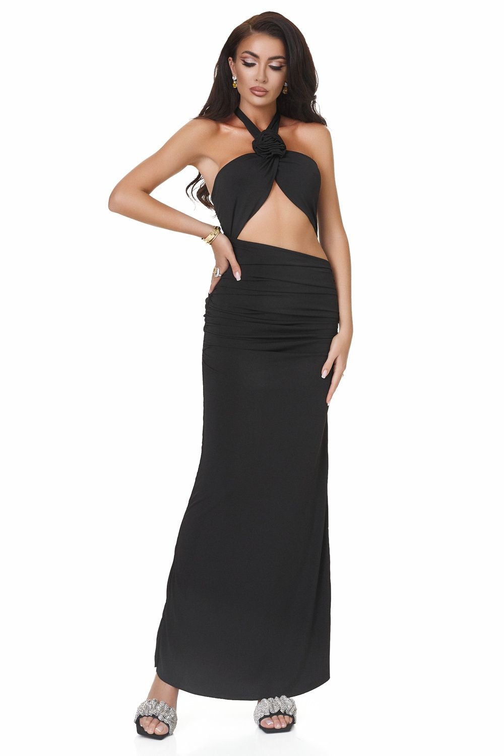 Heride Bogas long black dress for women