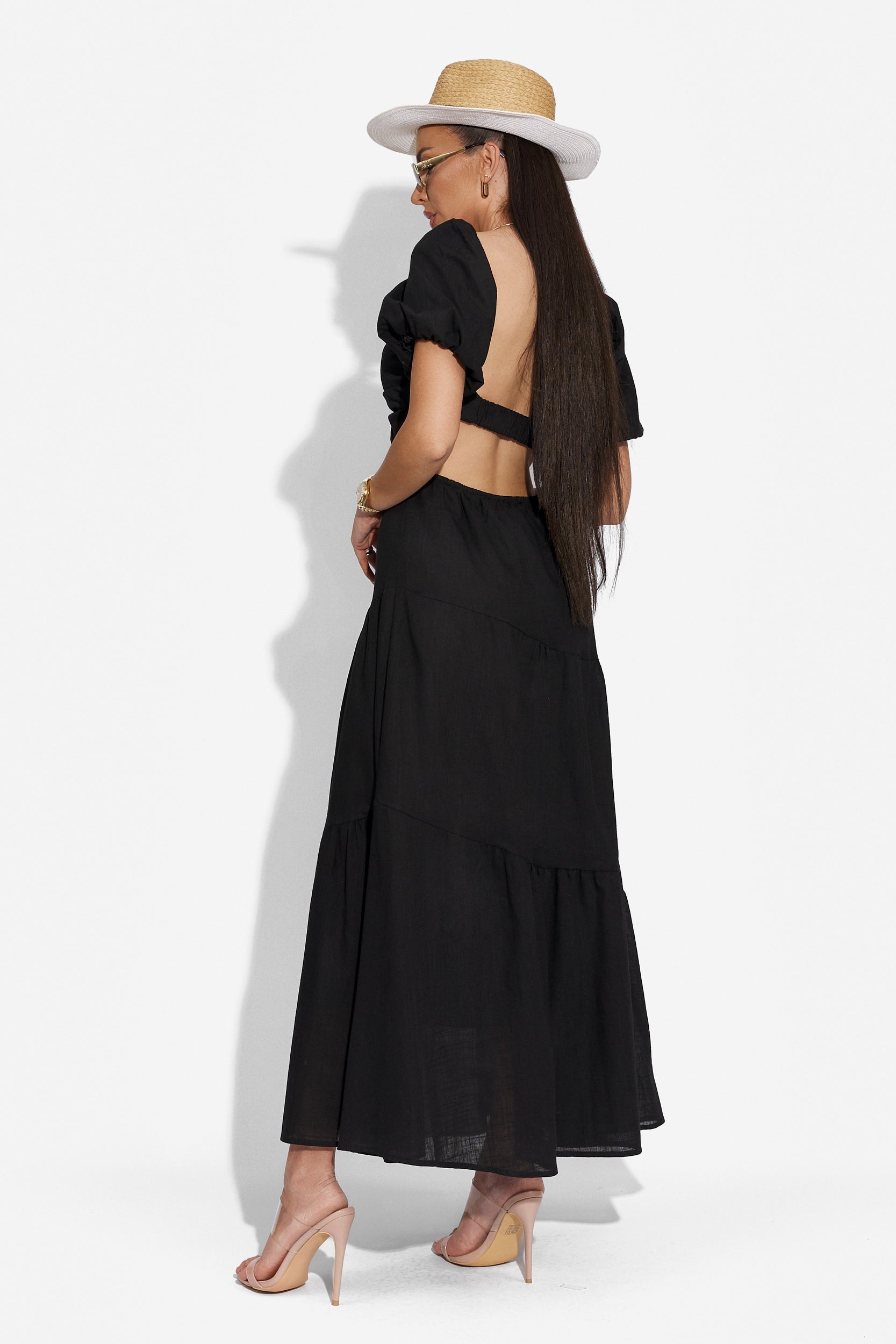 Fekete hosszú női ruha Mosysca Bogas