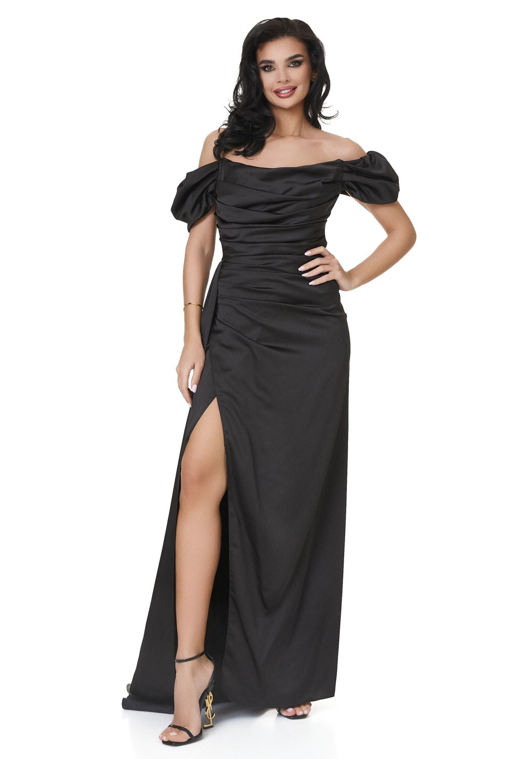 Serminisia Bogas long black dress for women