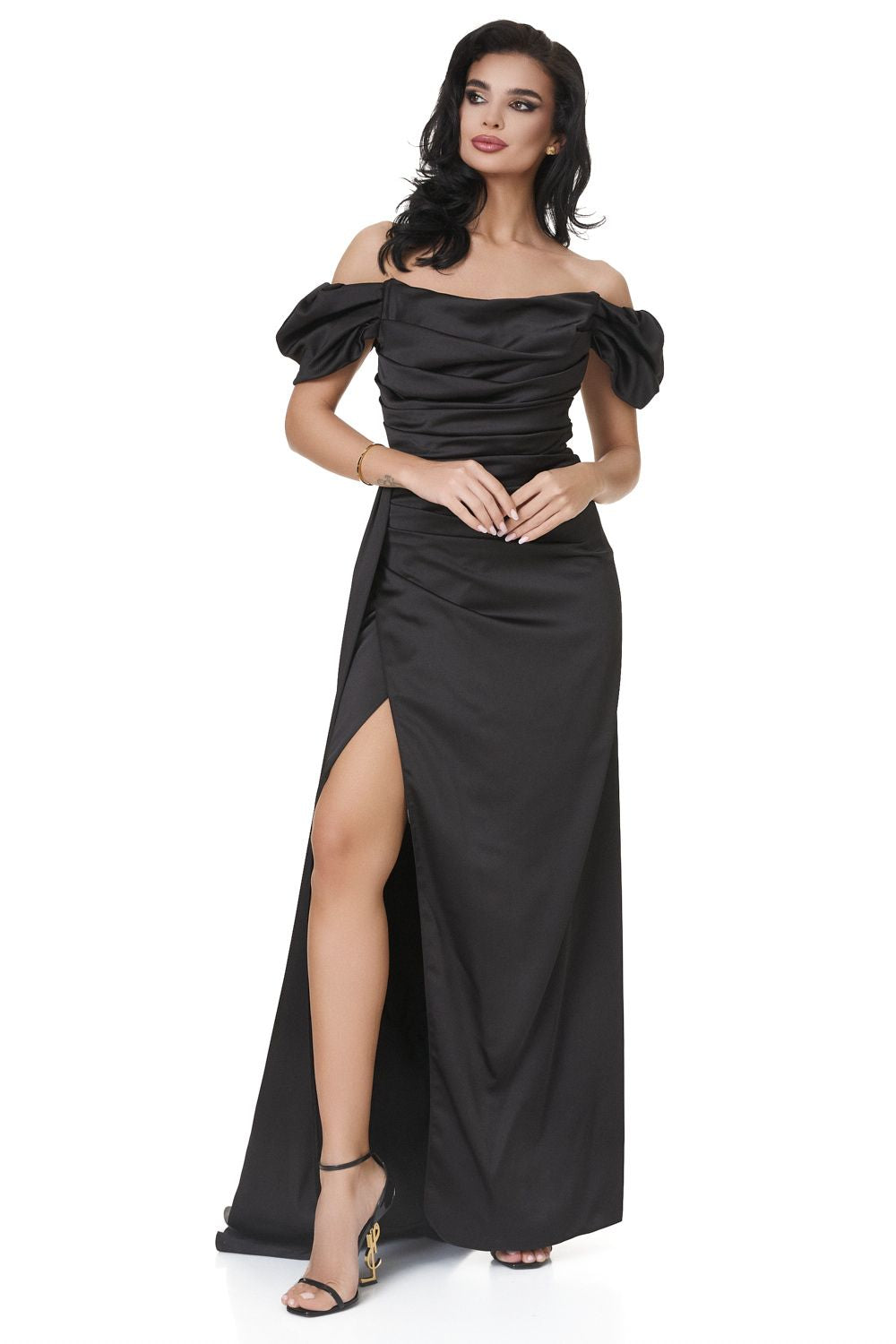 Serminisia Bogas long black dress for women