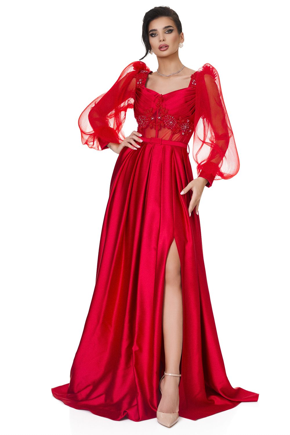 Női hosszú piros ruha Brilians Bogas